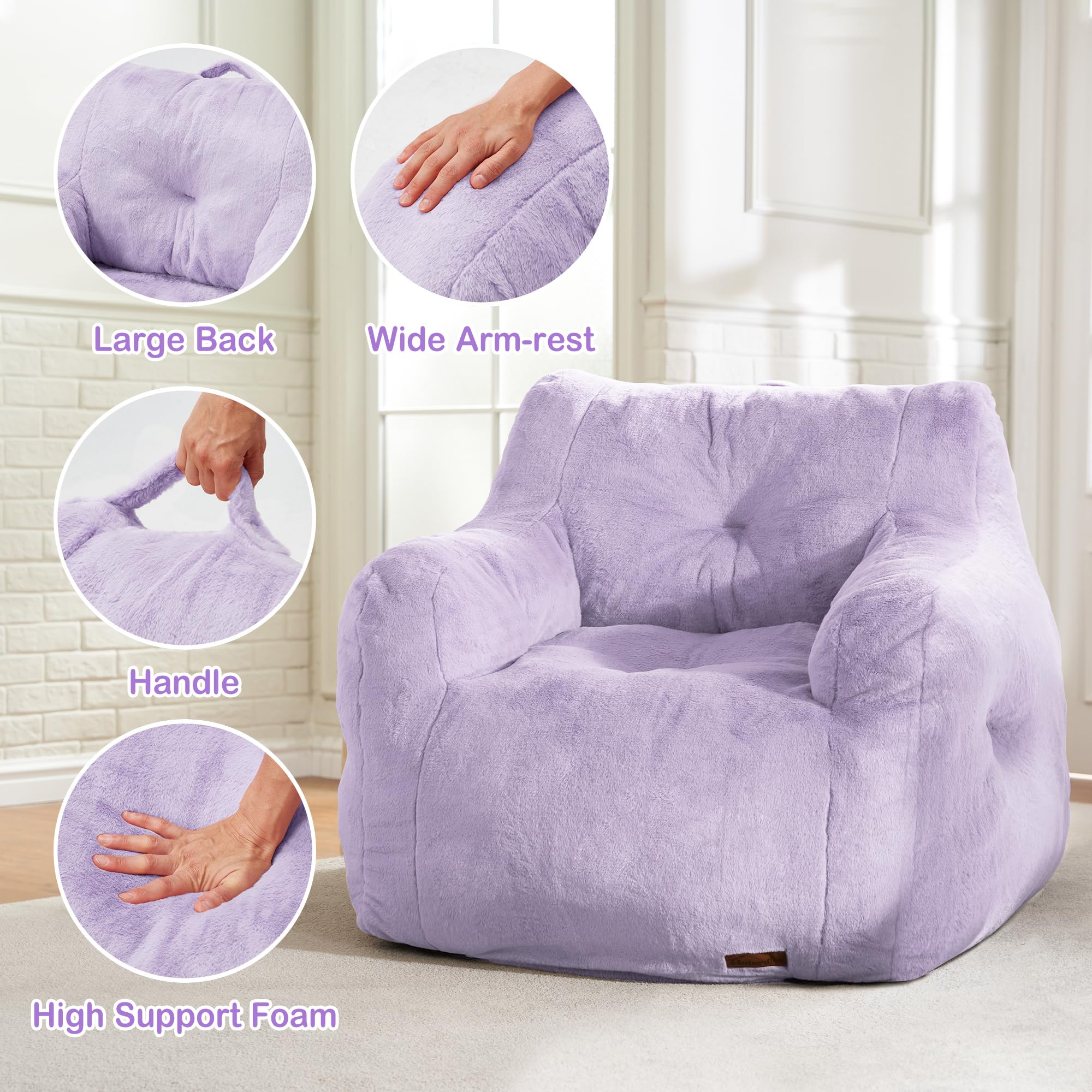 Small Bean Bag Chair with Arms