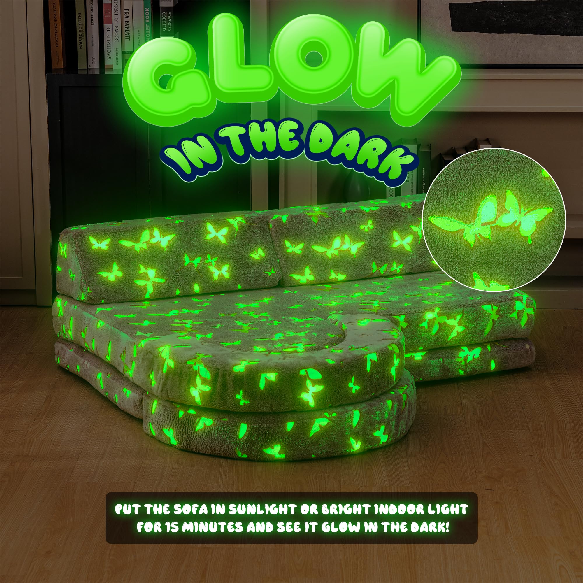 10-Piece Modular Kids Play Couch with Glow Feature