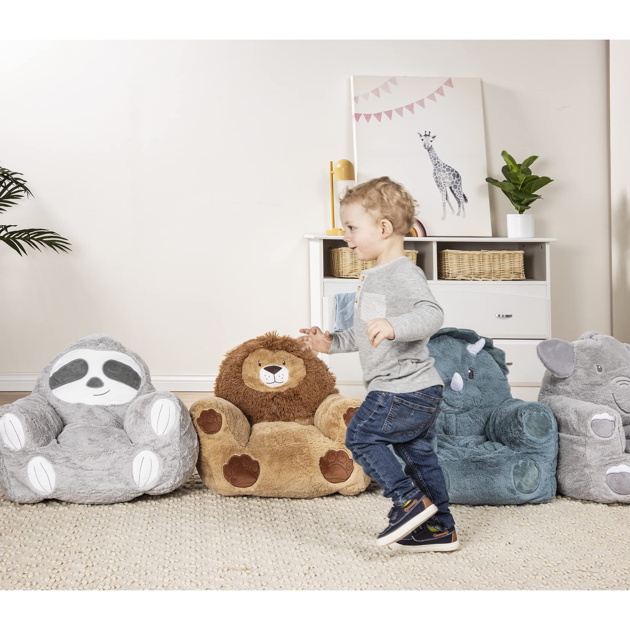 Sloth Toddler Plush Character Kids Chair Comfy Pillow Chair for Boys and Girls