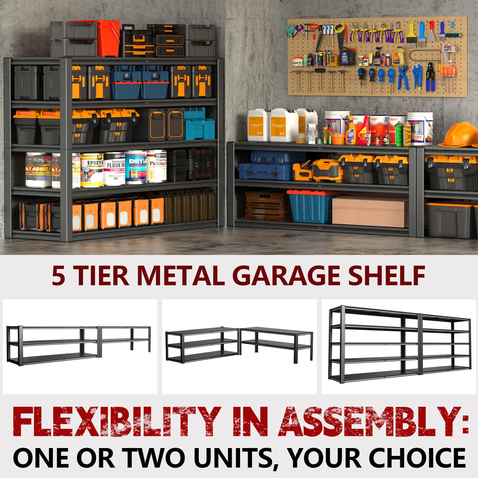 3-Tier Stackable Storage Bins with Drawers - 67QT Collapsible Organizer