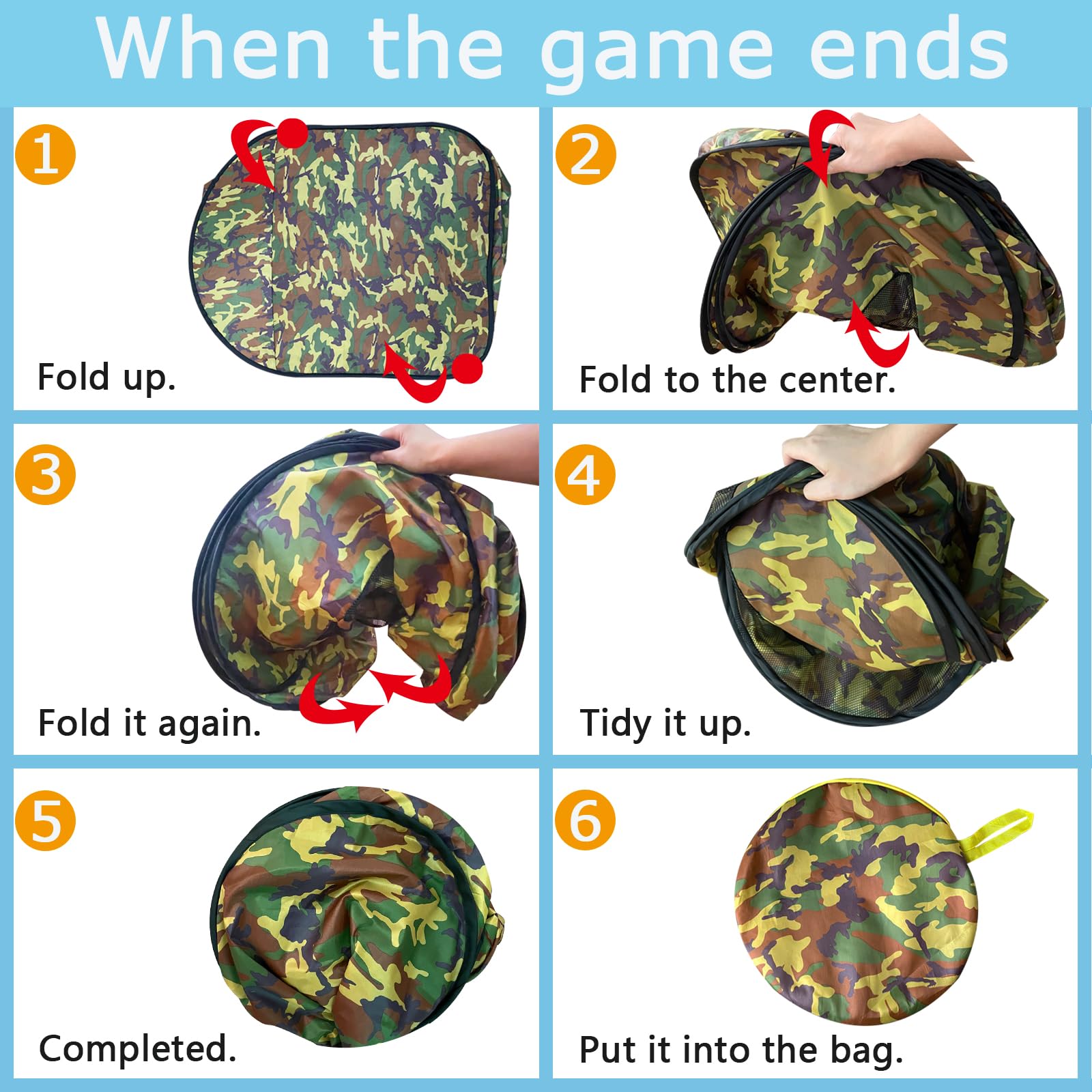 Military Camouflage Pop Up Play Tent for Kids
