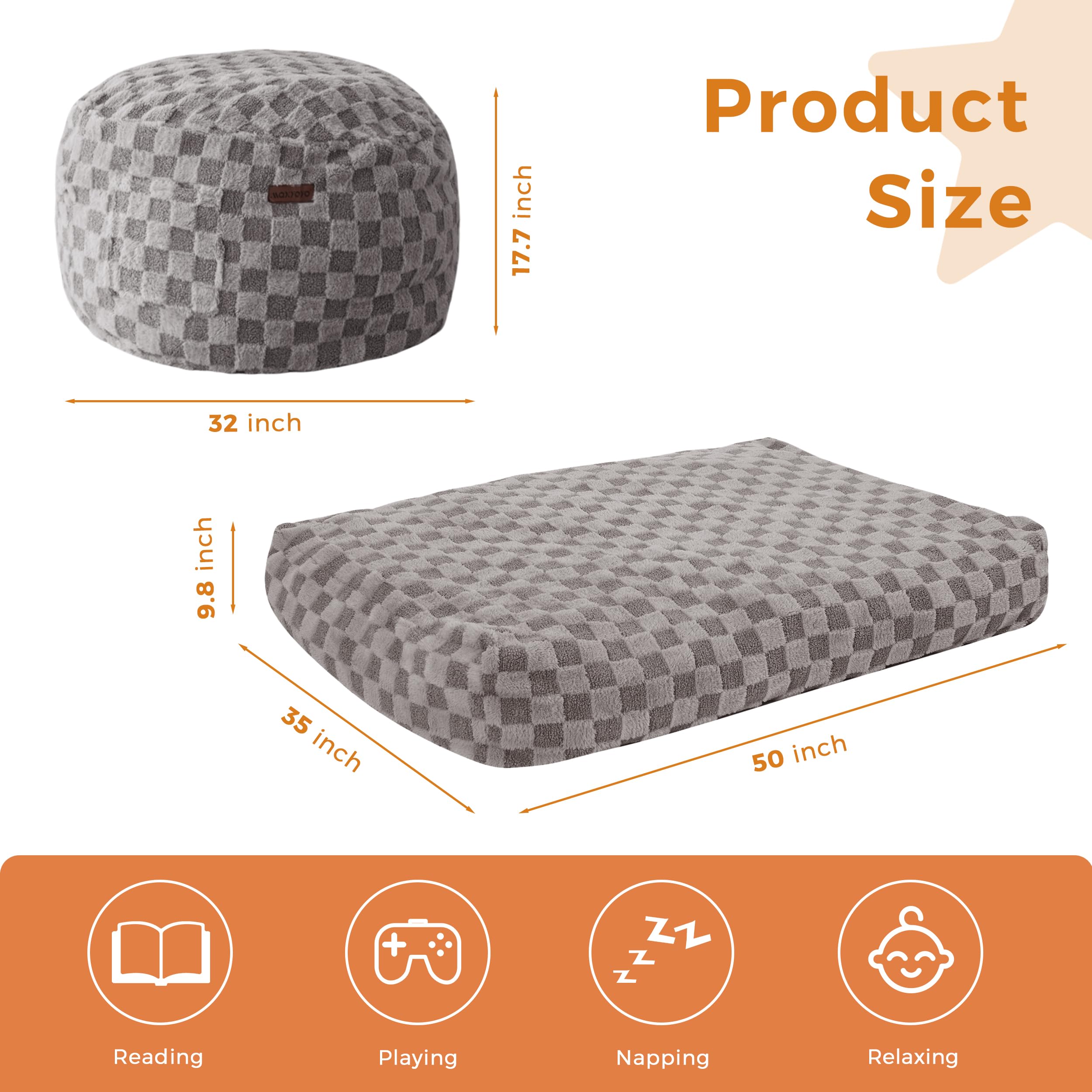 Convertible Kids Bean Bag Chair Bed