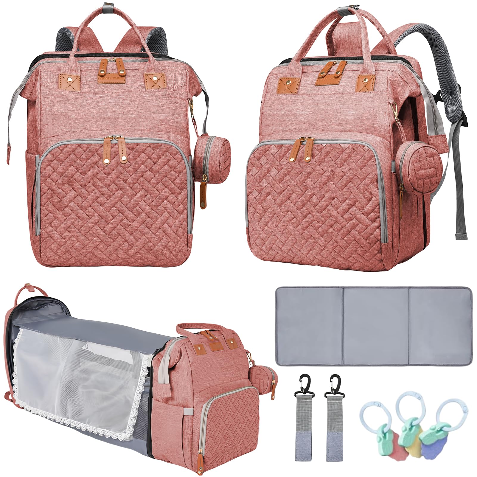Baby Diaper Bags with Changing Station, Multifunctional Diaper