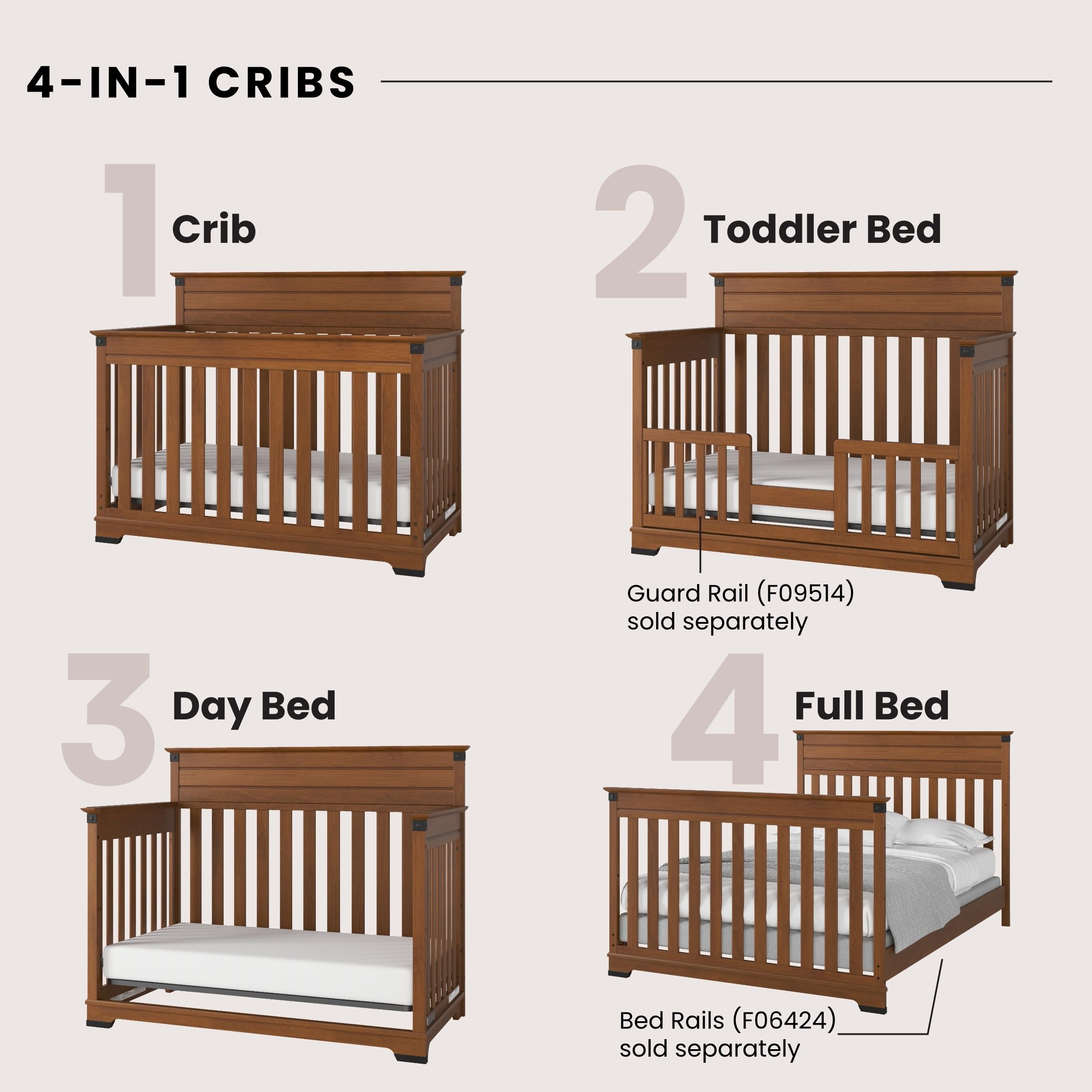 Redmond 3-Piece Nursery Set with Convertible Crib