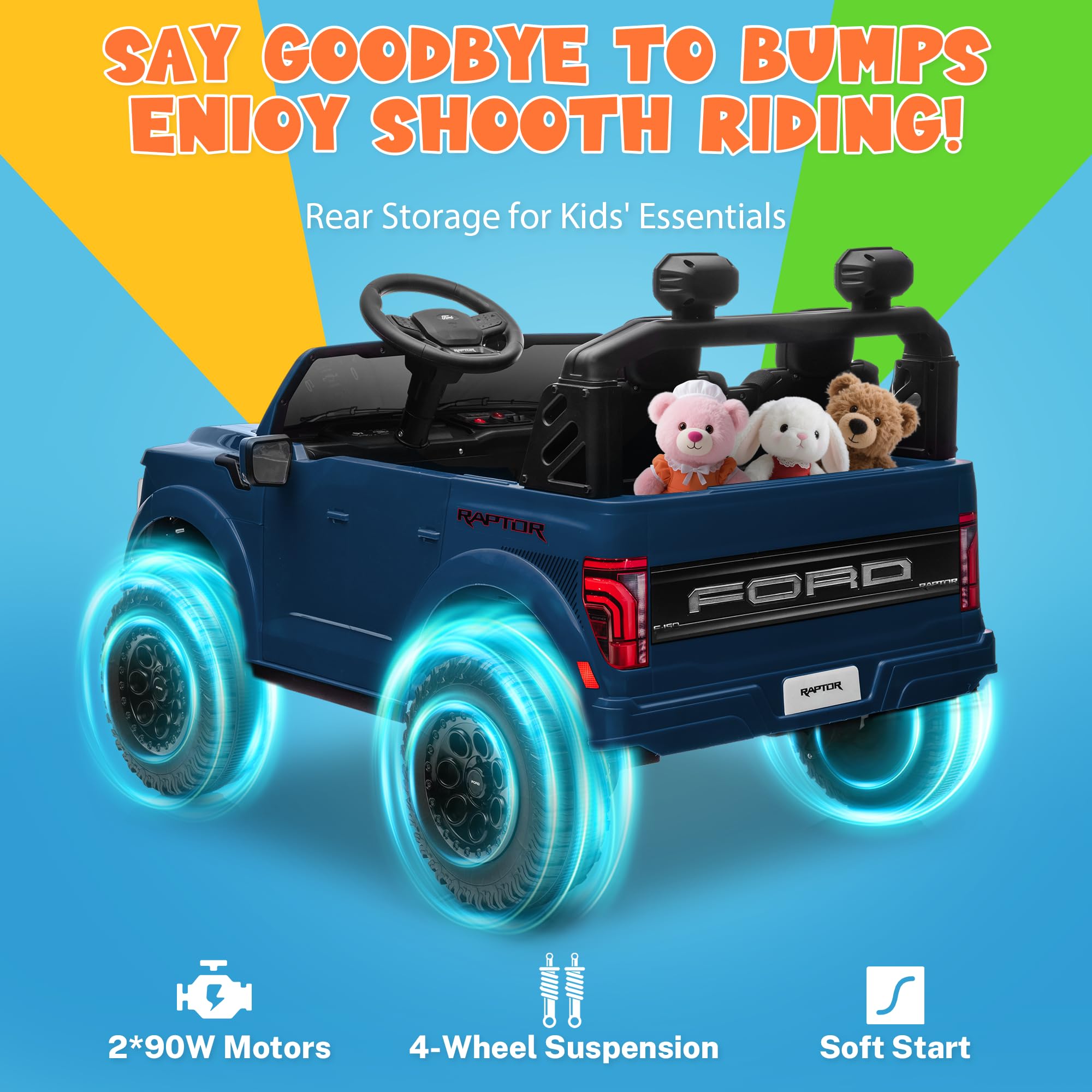 24V Licensed Ford F-150 Raptor Kids Ride-On Truck