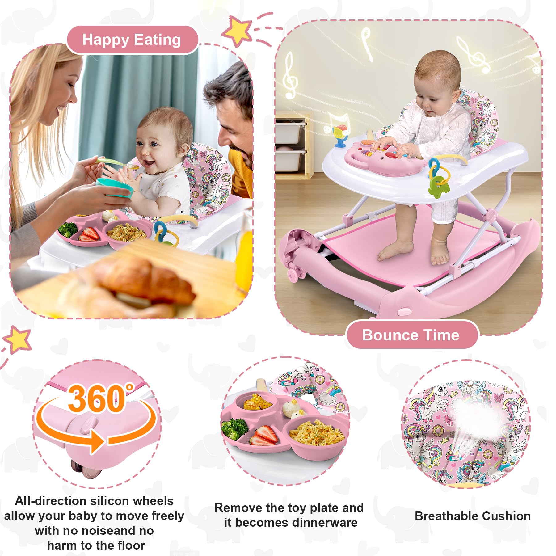 5-in-1 Baby Activity Walker with Adjustable Height