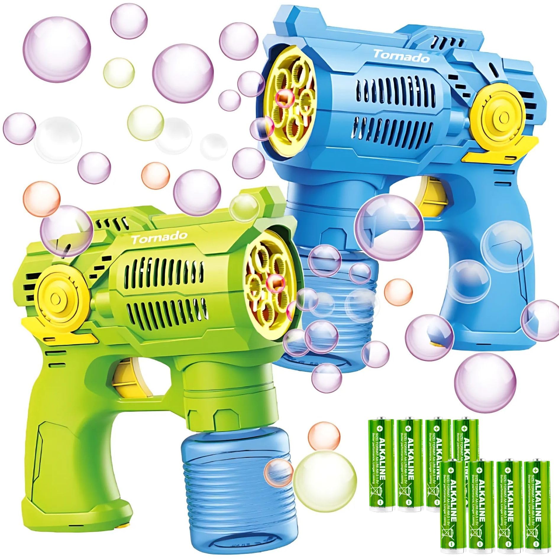 2-Pack Bubble Gun Set with Batteries – Automatic Bubble Blower Toys for Kids & Toddlers