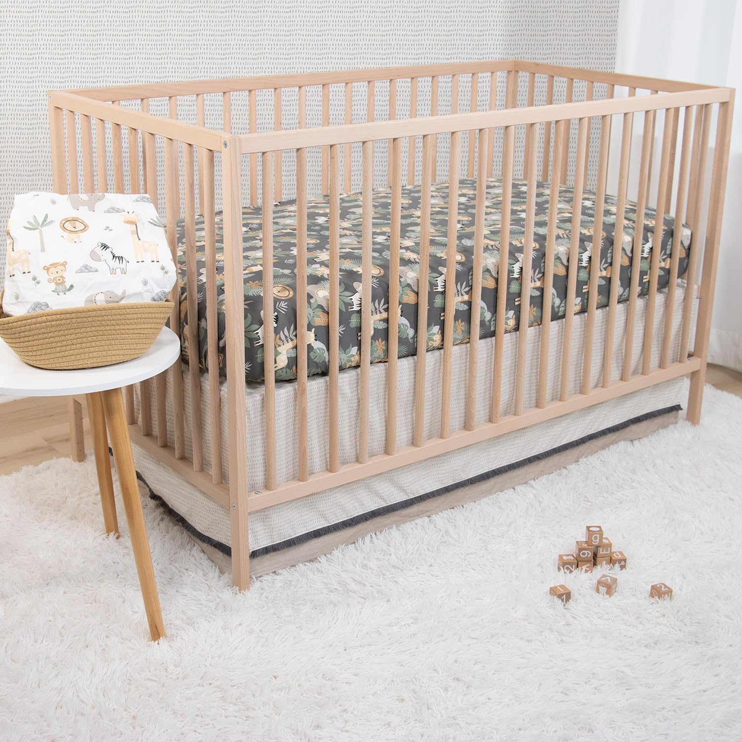 4 Piece Organic Cotton Baby Crib Bedding Set for Boys & Girls - Newborn