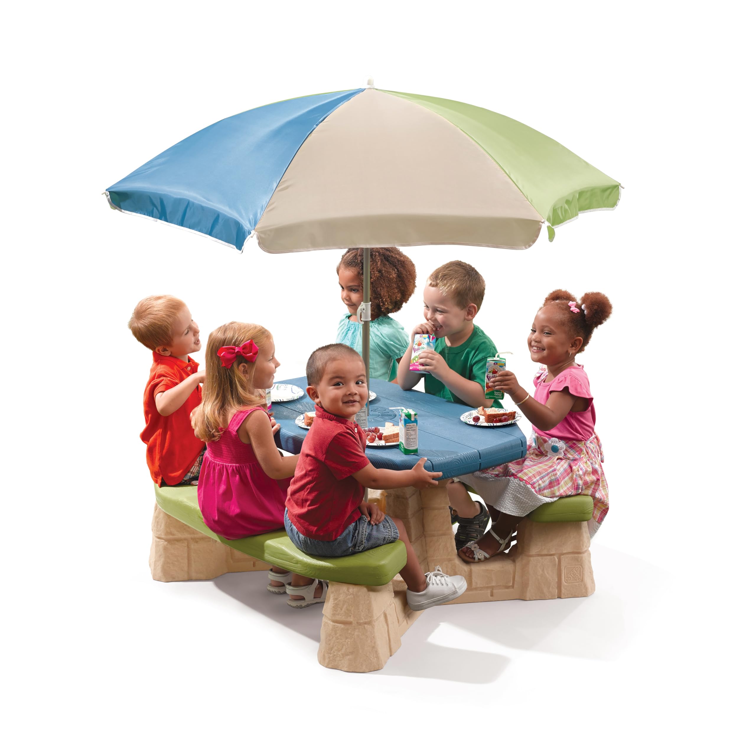 Naturally Playful Kids Picnic Table with Removable Umbrella
