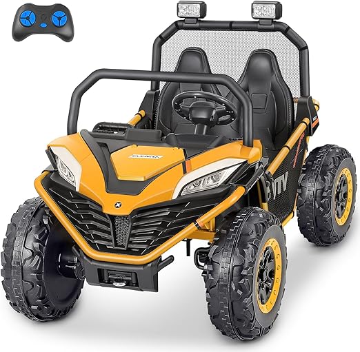 24V 10AH 2 Seater Ride on Toy for Big Kids,20in Wide Seats All-Terrain 4WD Ride on Car