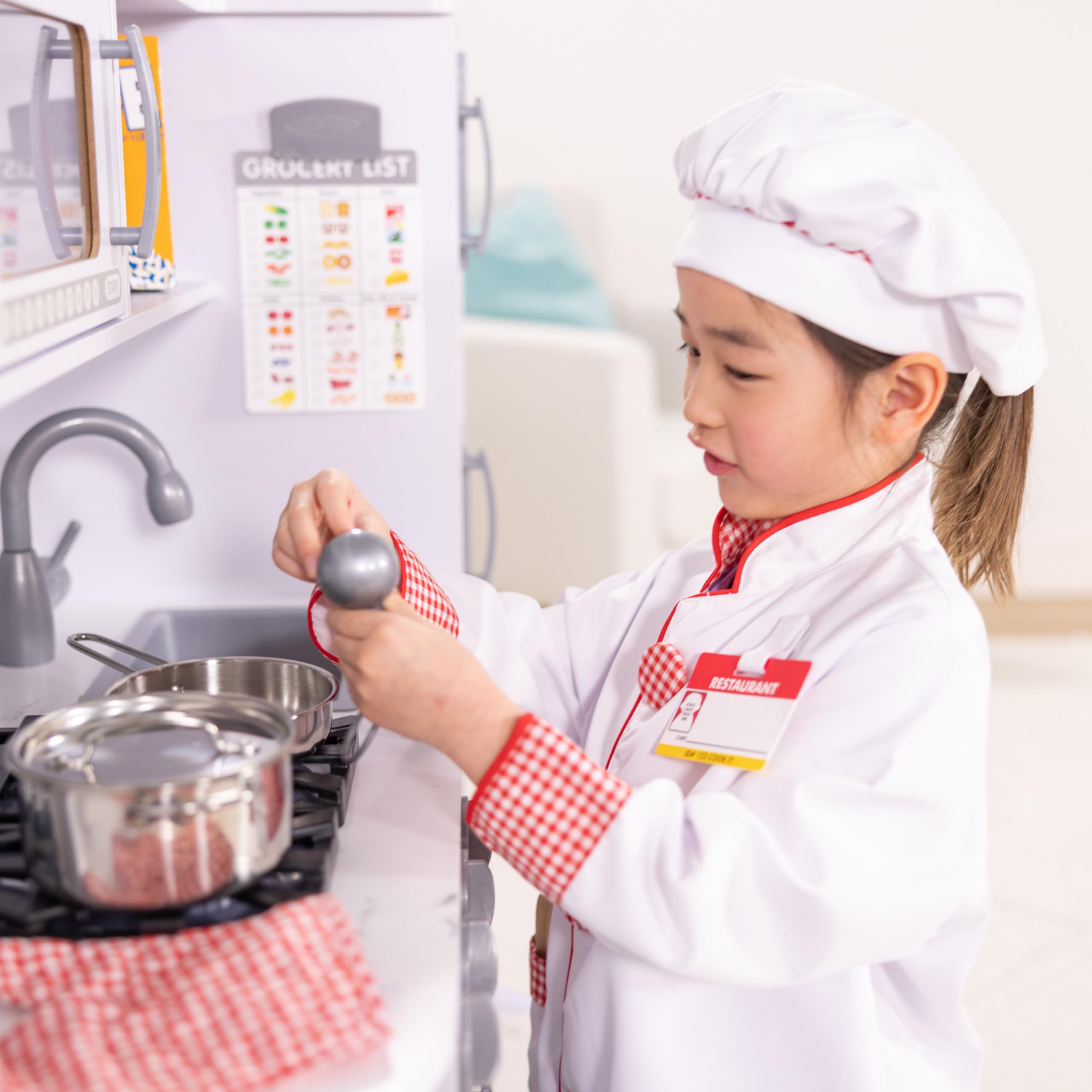 Chef Role Play Costume Dress -Up Set With Realistic Accessories Pretend