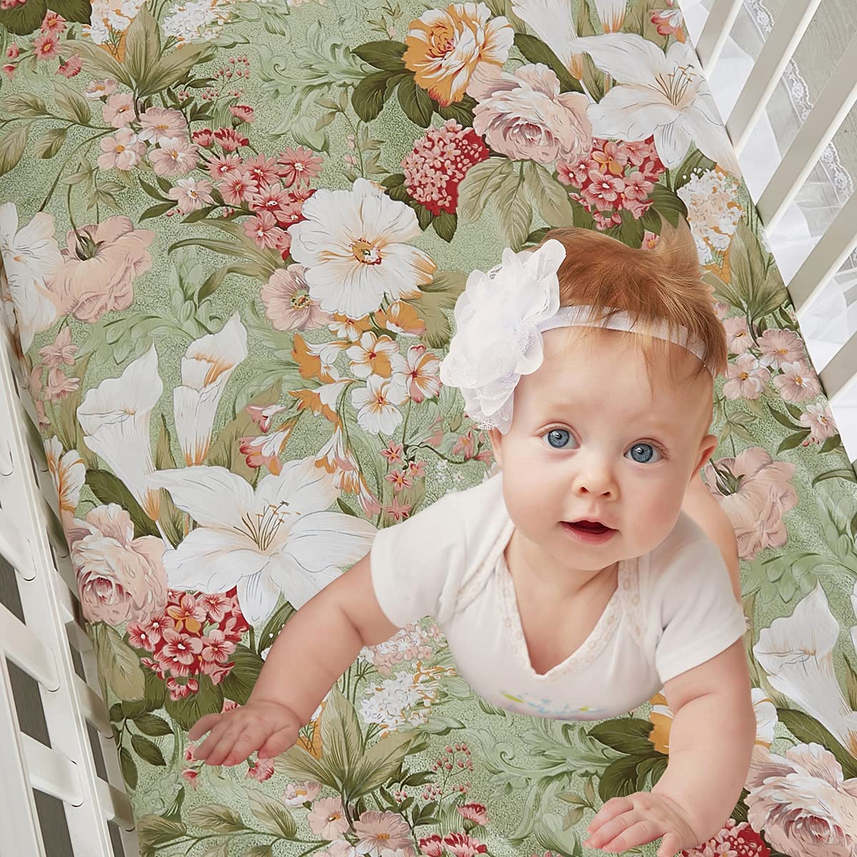 Organic Cotton Crib Bedding Set - Garden Floral 3-Piece