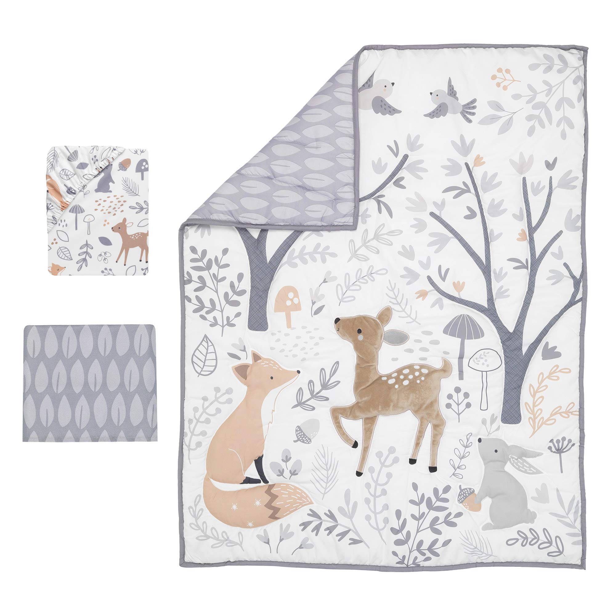 3 Piece Crib Bedding Set, Deer Park, Multicolor