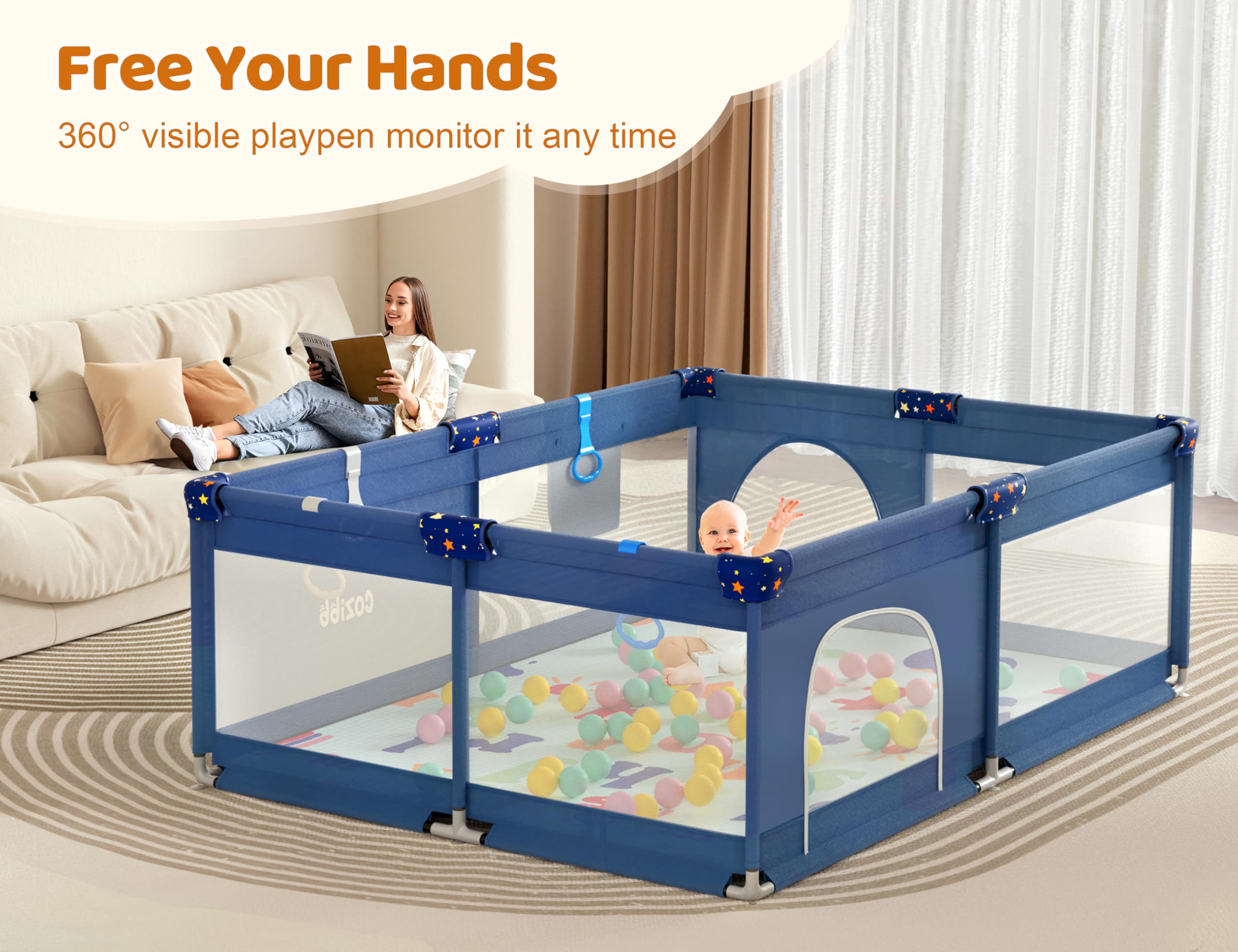 Extra Large Baby Playpen with Mat 71x59
