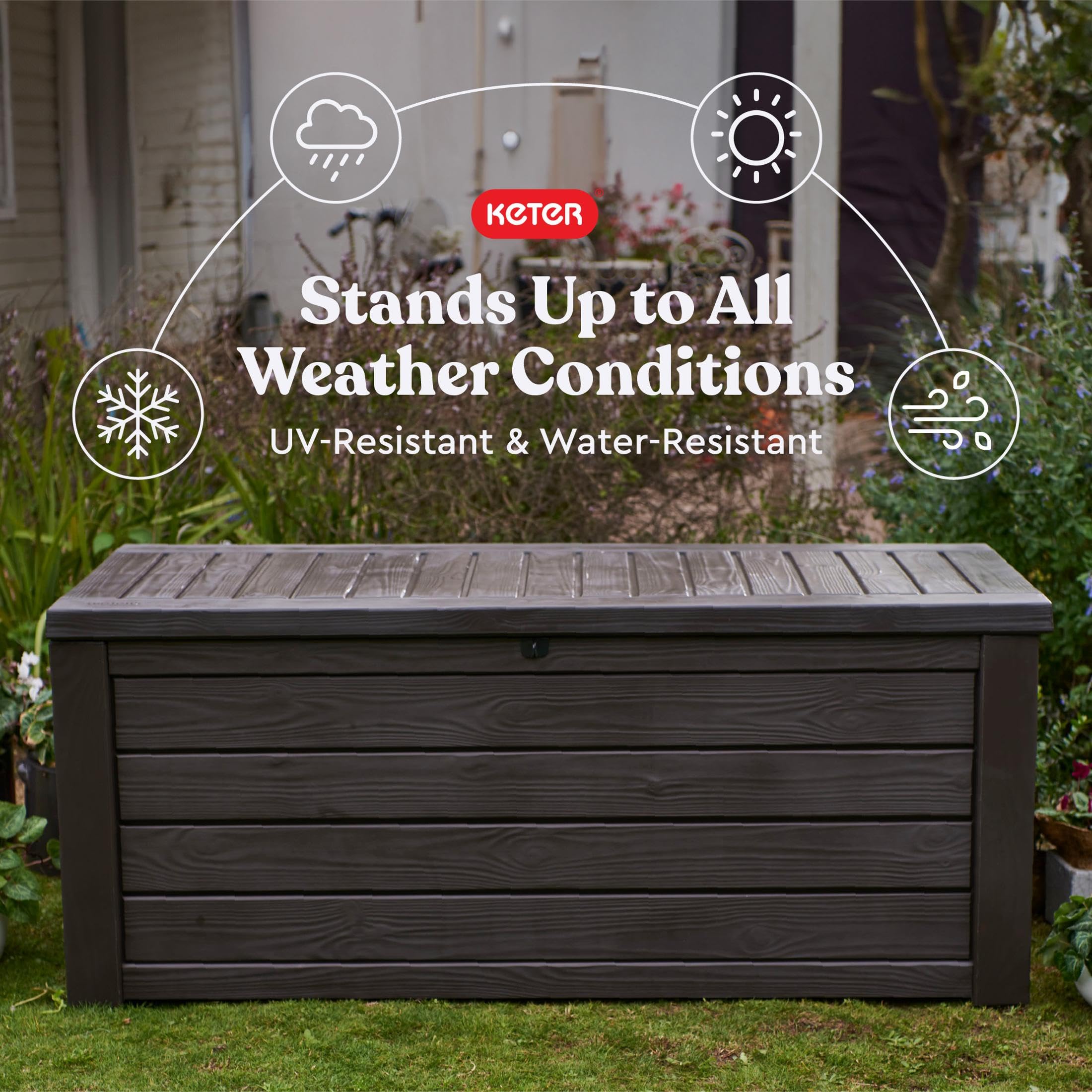150 Gallon Outdoor Storage Deck Box with Bench Seat