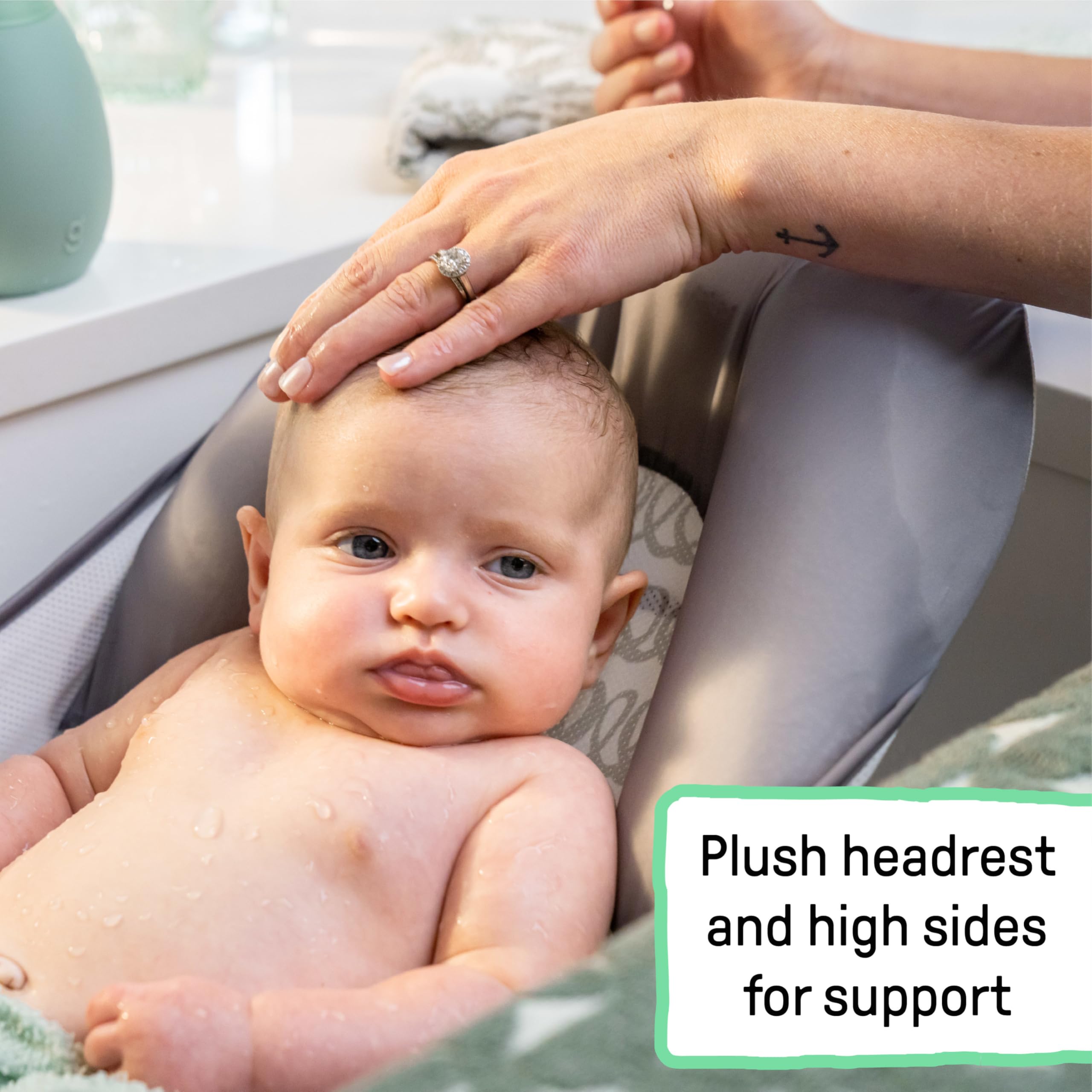 2-Position Foldable Baby Bath Seat with Mesh Sling