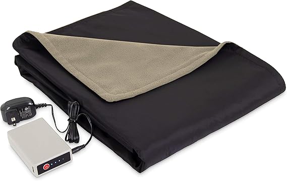 Heated Throw Blanket, Water Resistant Throw with Warming Pocket & Rechargeable Battery