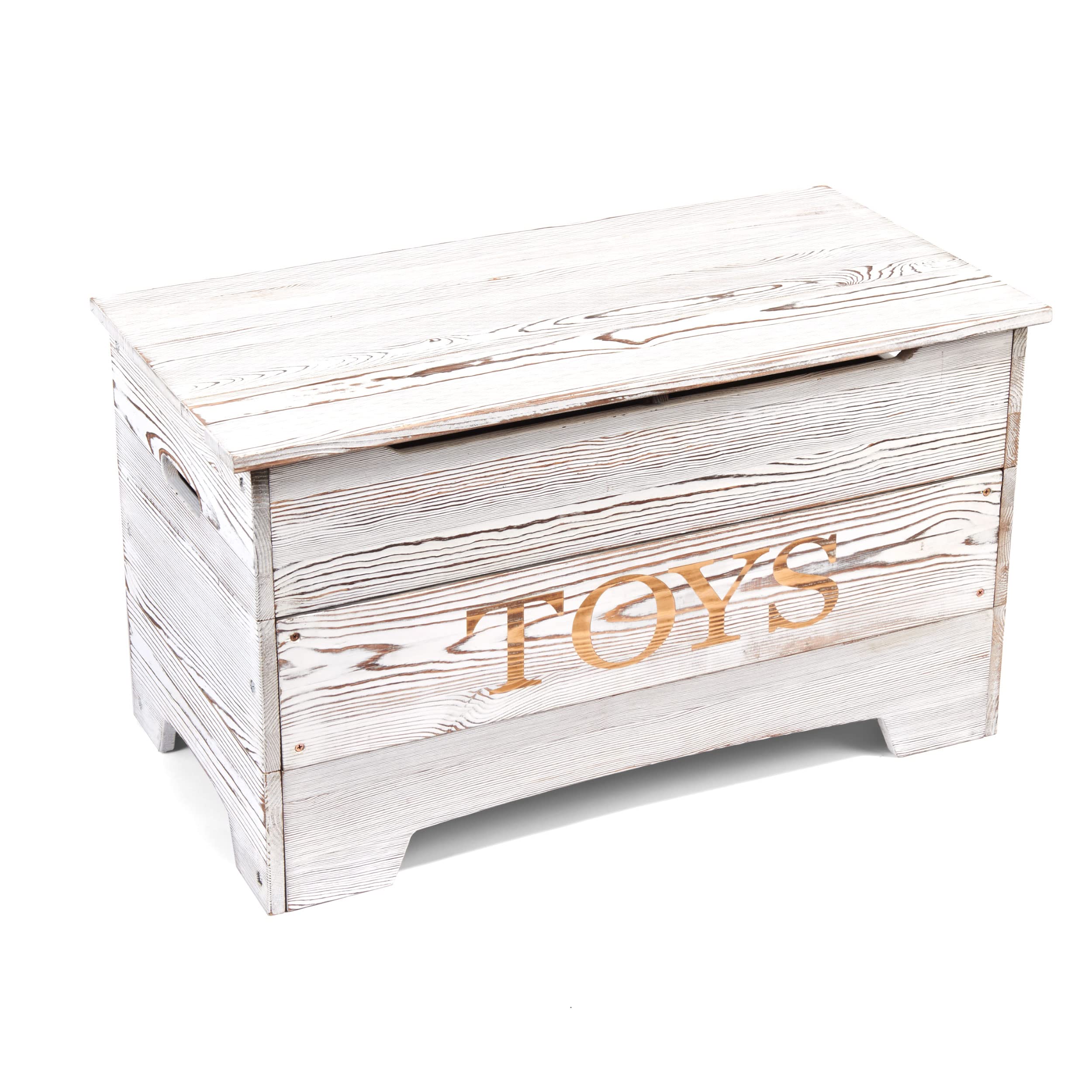 Solid Wood Toy Storage Chest with Safety Hinge