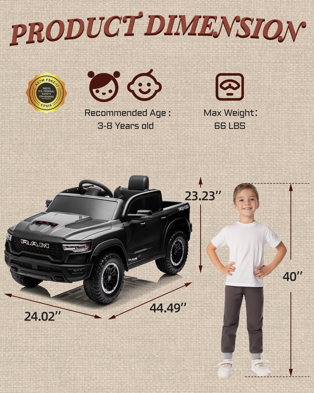 12V Licensed Ram 1500 Kids Ride-On Truck