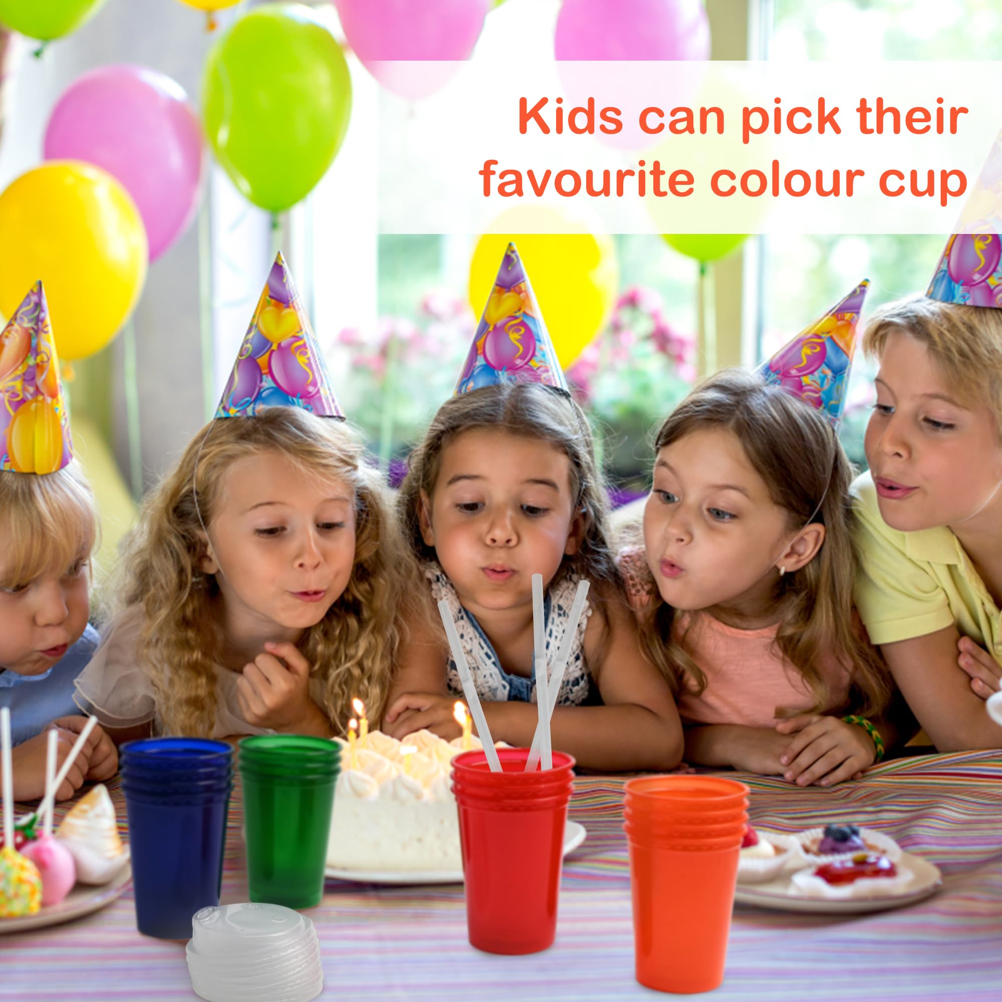 12 Oz Kids Sippy Cups, 200 Count Spill Proof Reusable Cup