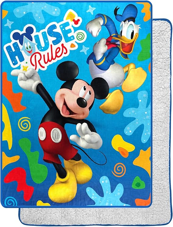 Mickey Mouse Silk Touch Sherpa Throw Blanket, 60" x 80", Buddies Rule