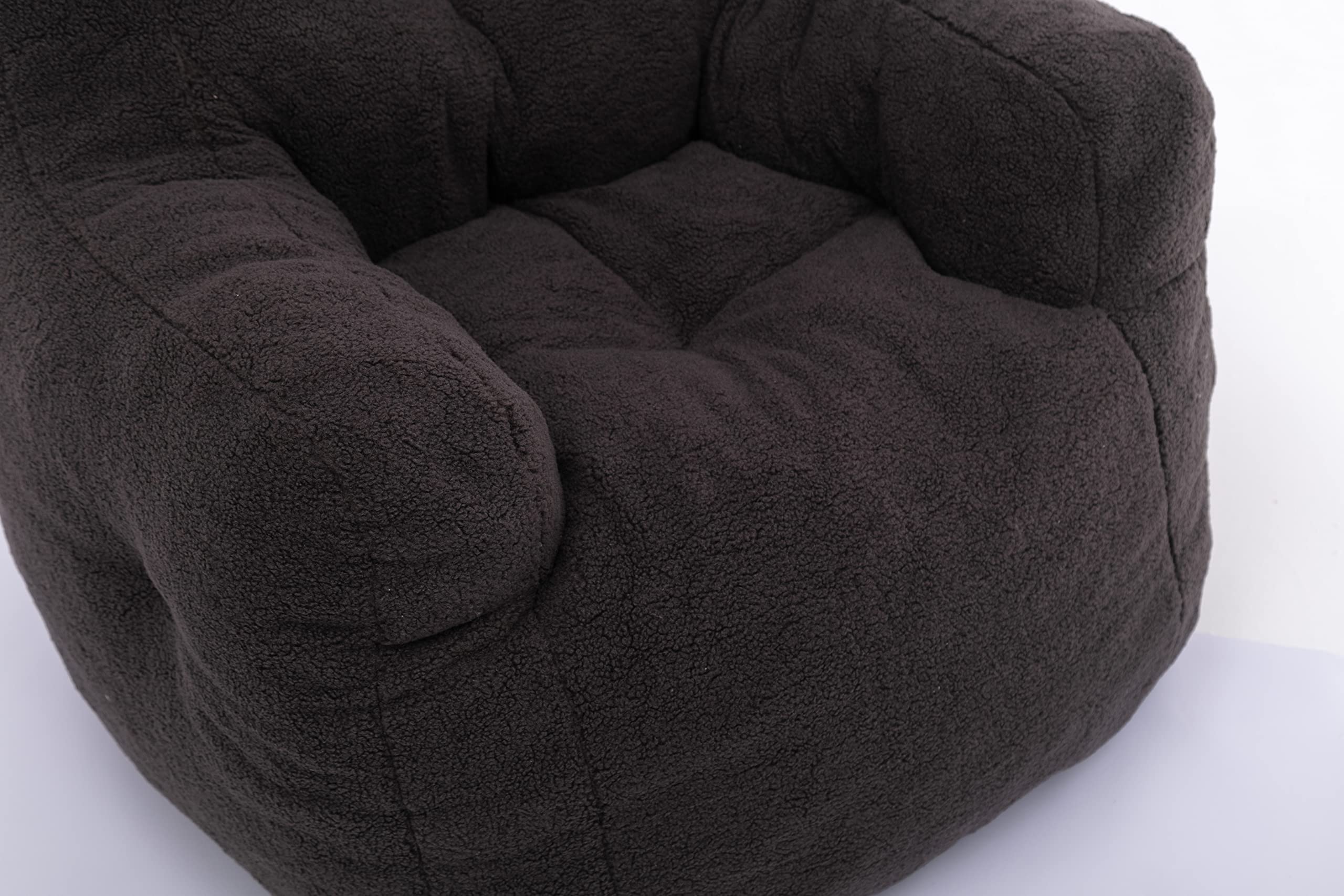 Memory Foam Bean Bag Chair with Armrests and Back Support