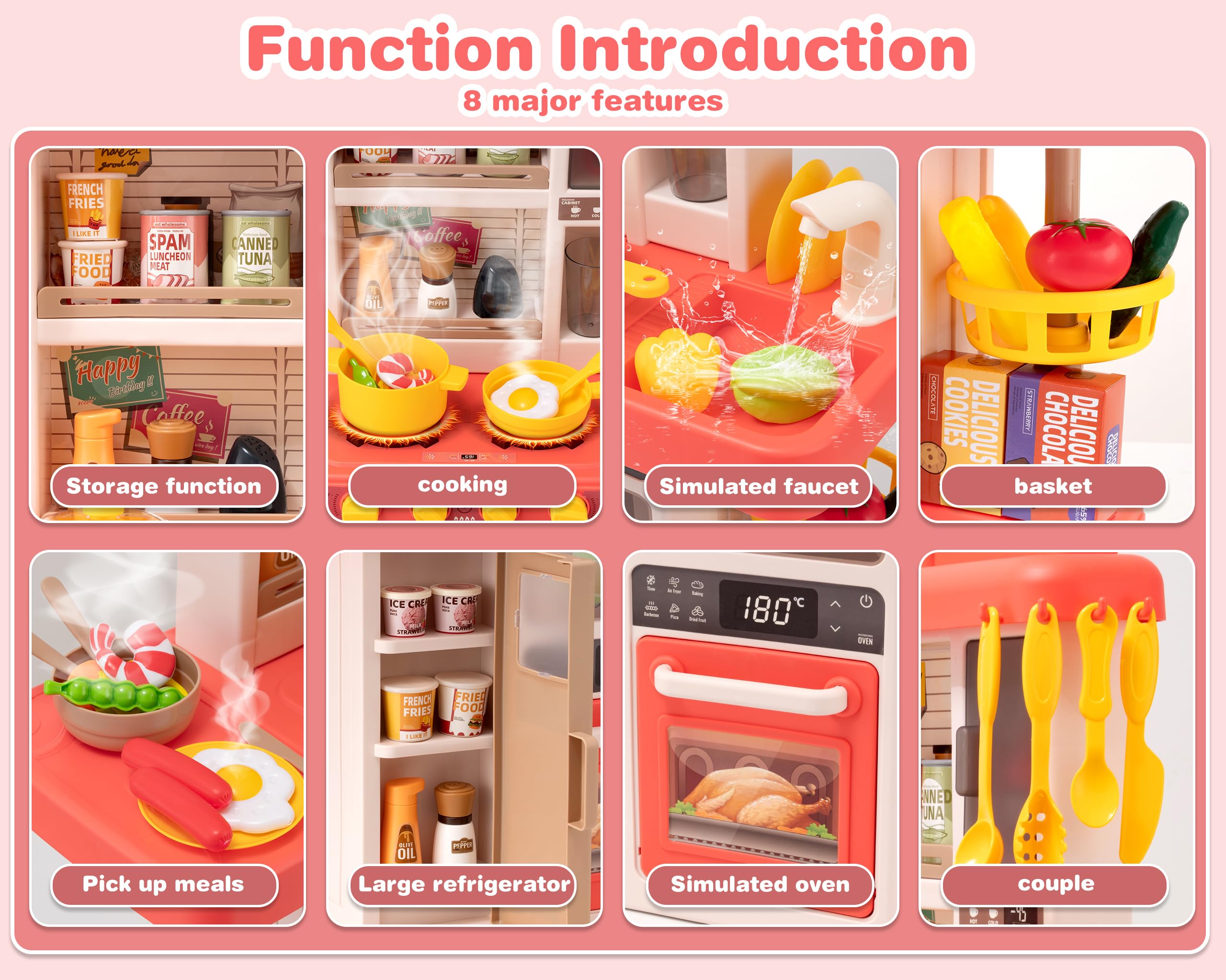 Interactive Kids Kitchen Play Set with 50 Pieces