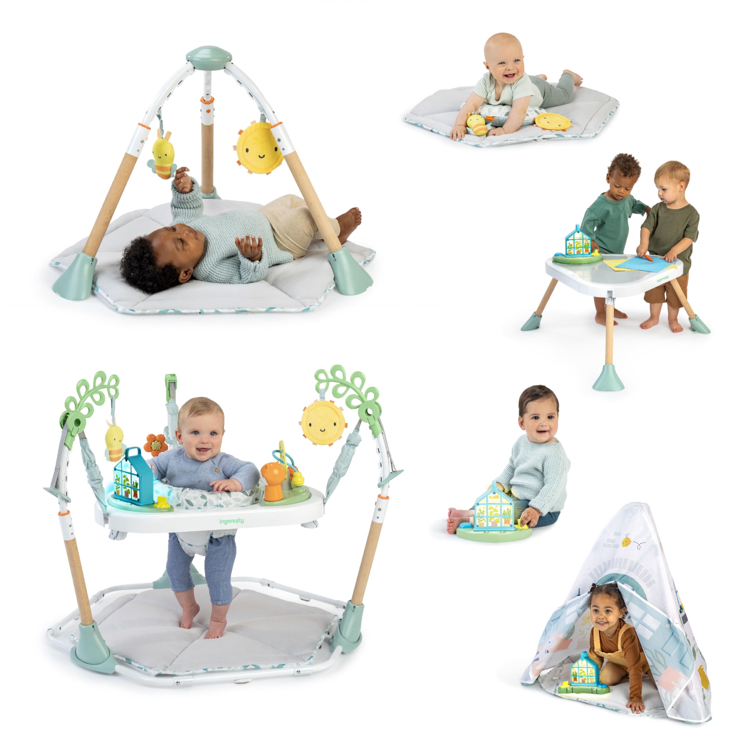 Ingenuity Tummy-to-Toes 6-in-1 Milestone Center, Play Gym, Foldable Mat