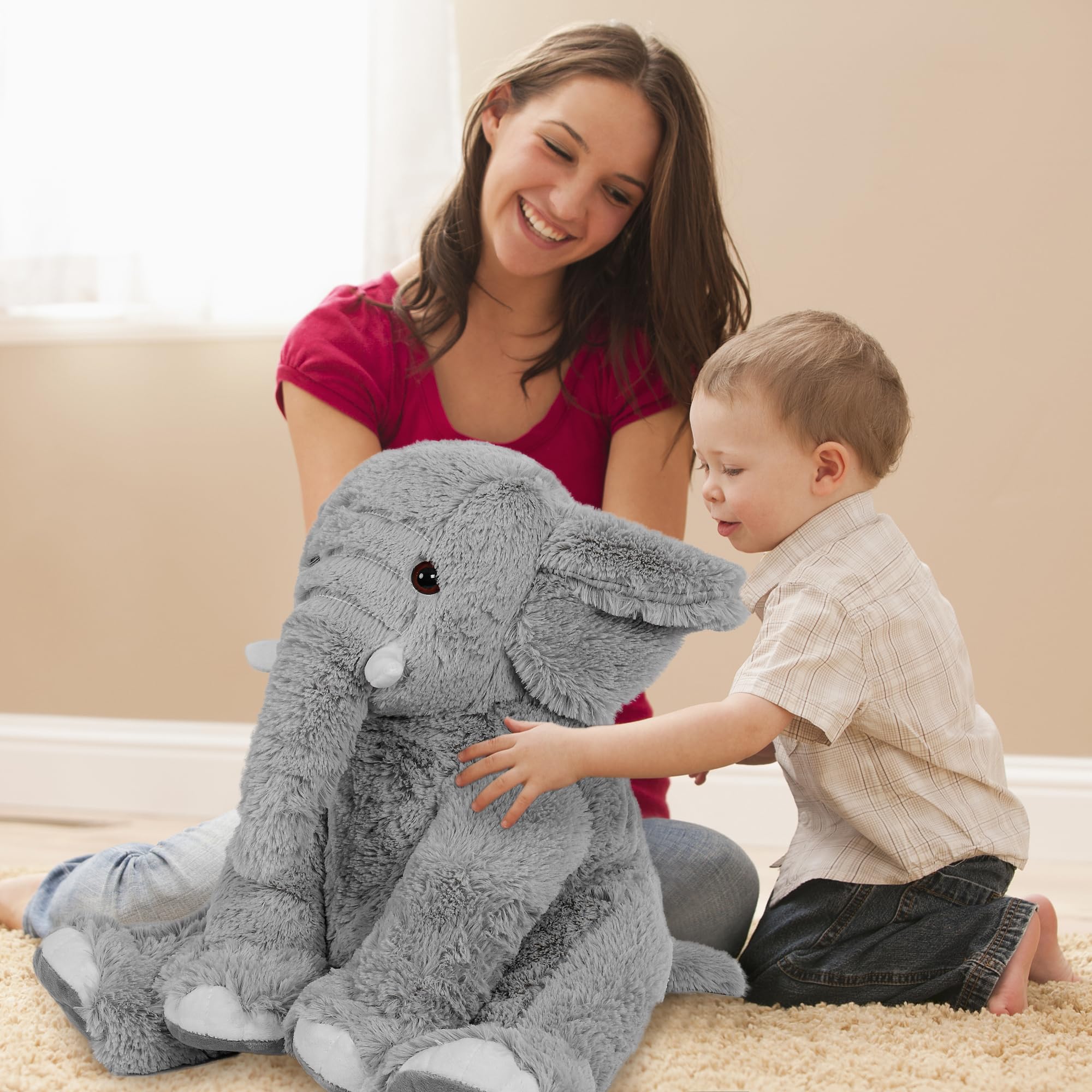 16in Elephant Weighted Stuffed Animals 5lbs, Elephant Weighted Plush