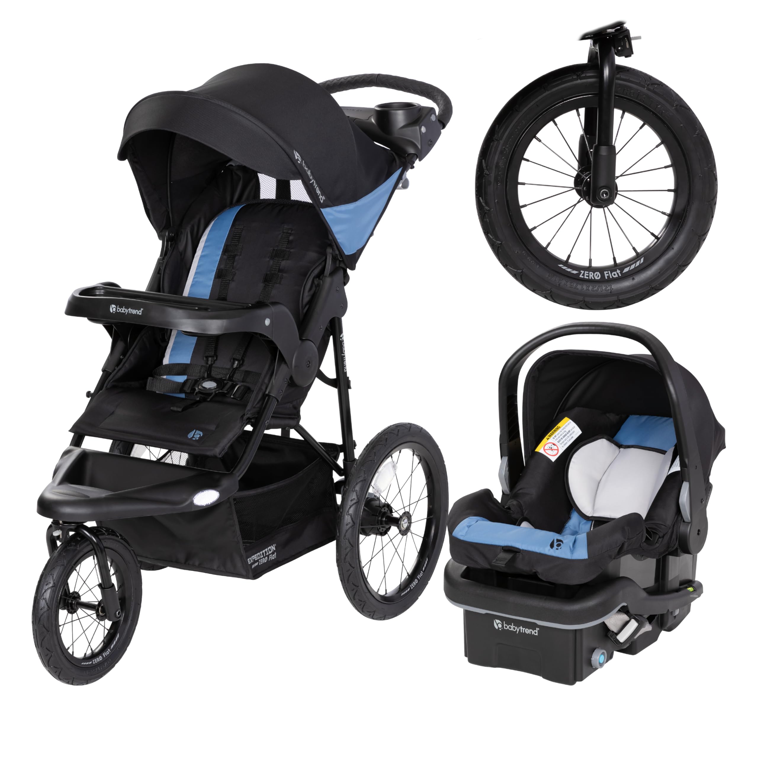 Zero Flat Jogger Travel System with LED Lights, Dash Blue