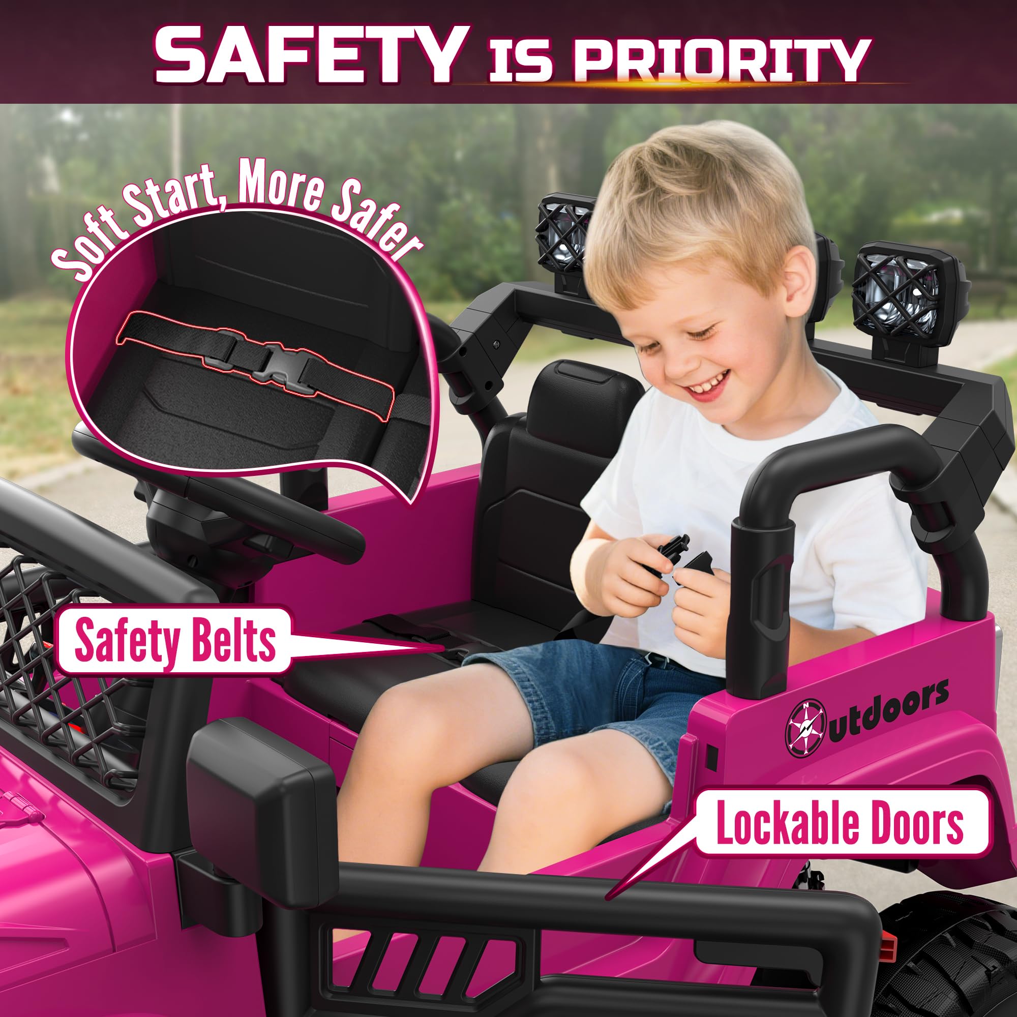 24V 2-Seater Kids Ride-On Car with Remote Control