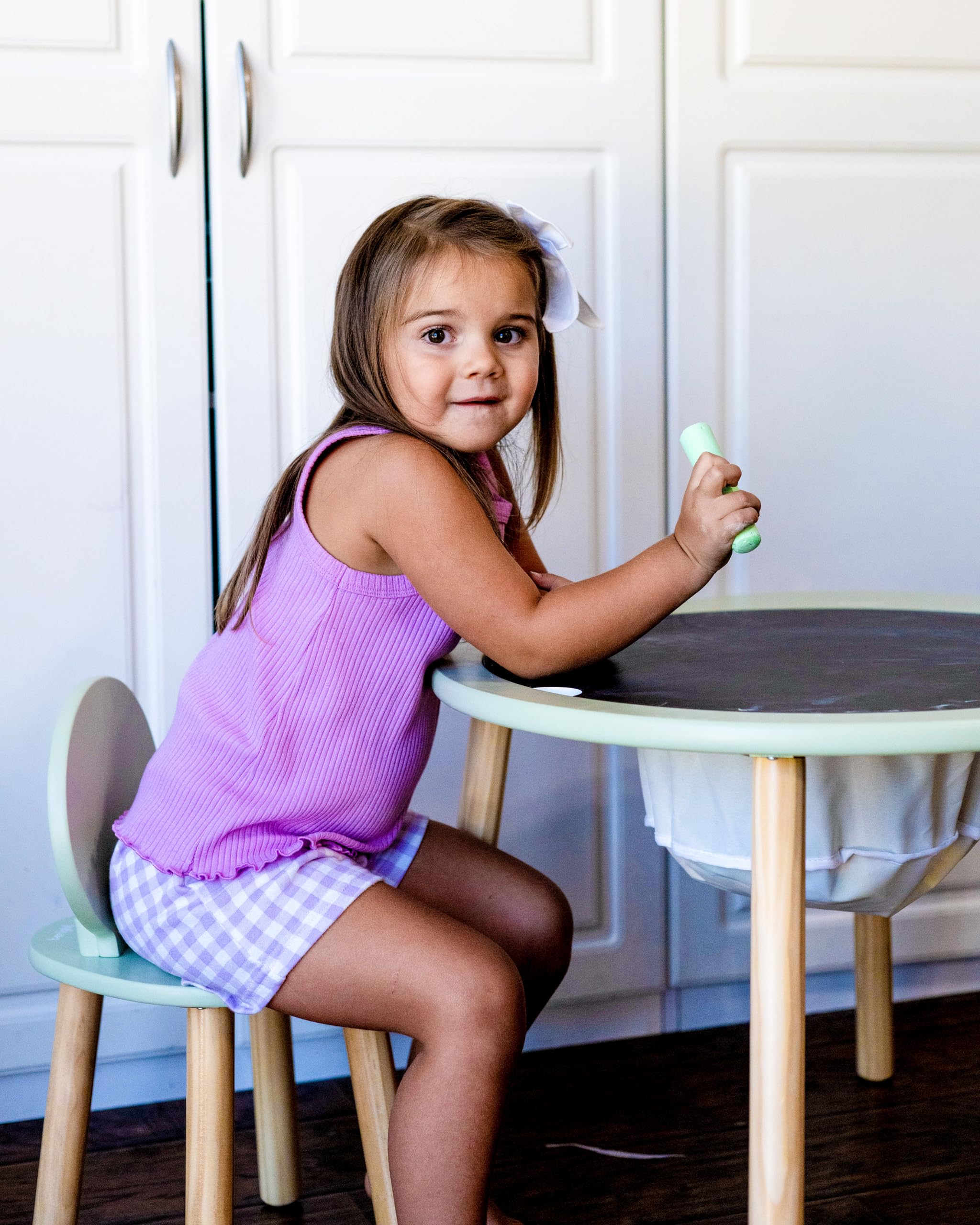 Kids Wooden Table and Chairs Set with Storage