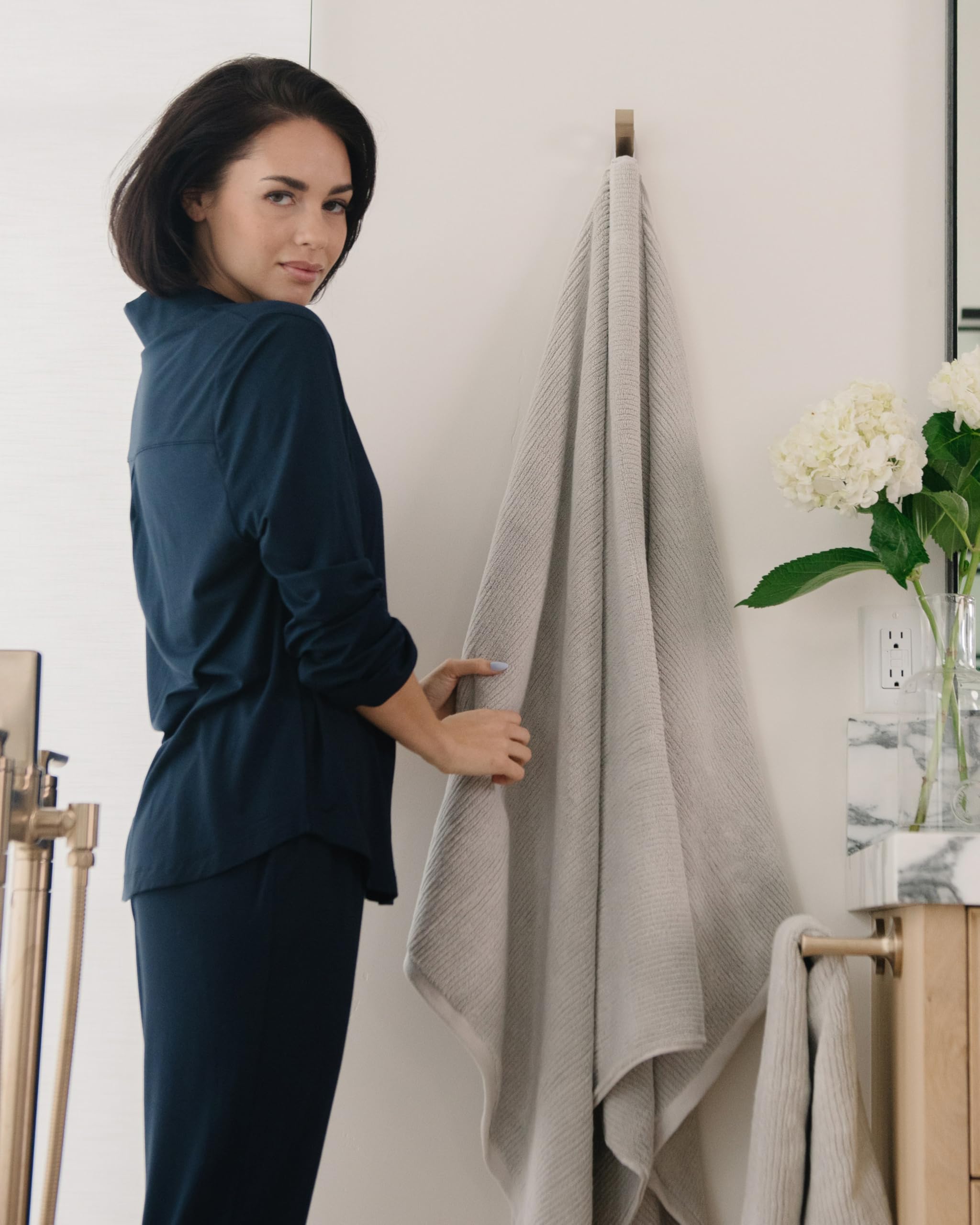 Earth Ribbed Bath Towel Set - 60% Cotton 40% Viscose from