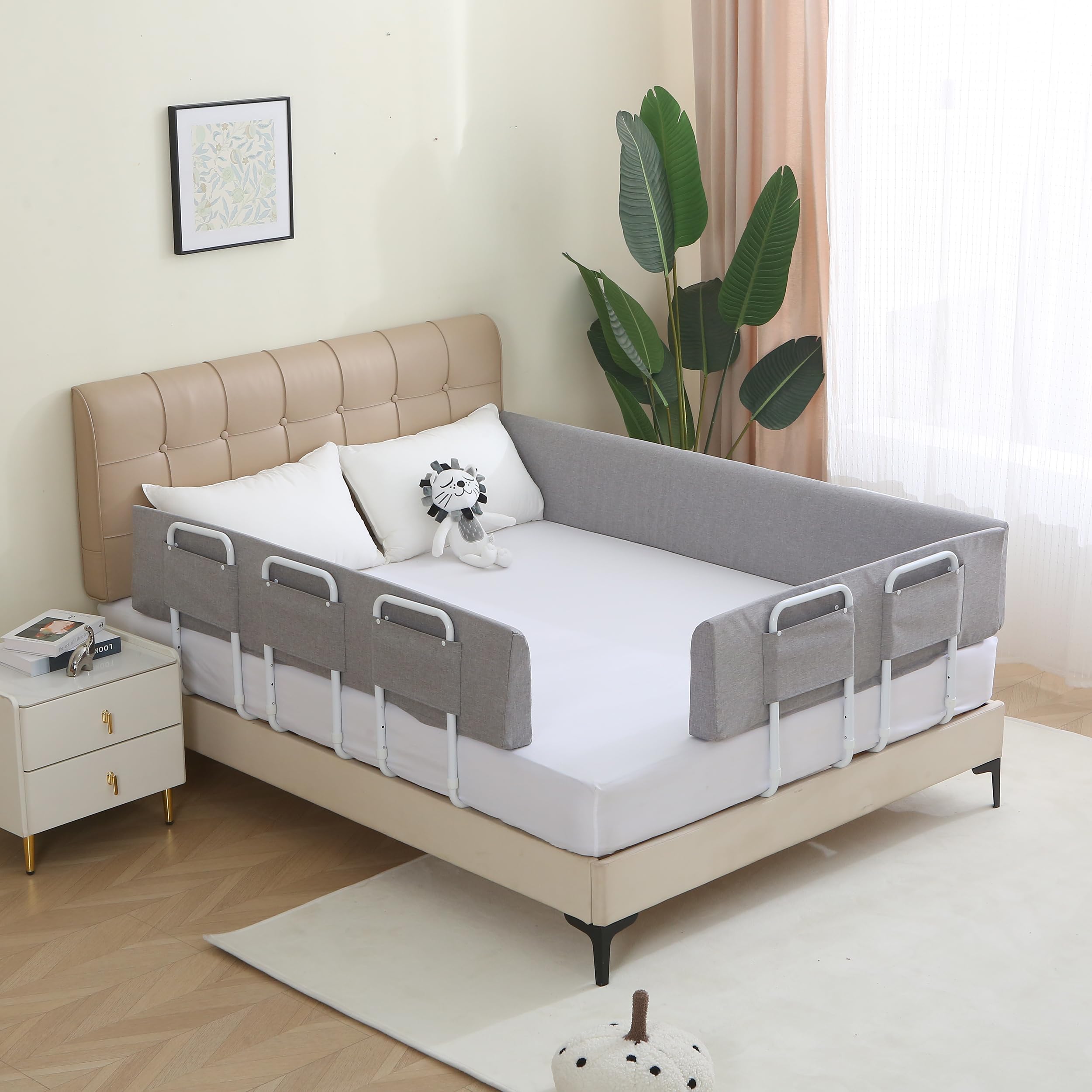 Toddler Bed Guard Rail 43 Inch Foam Padded Safety Rail