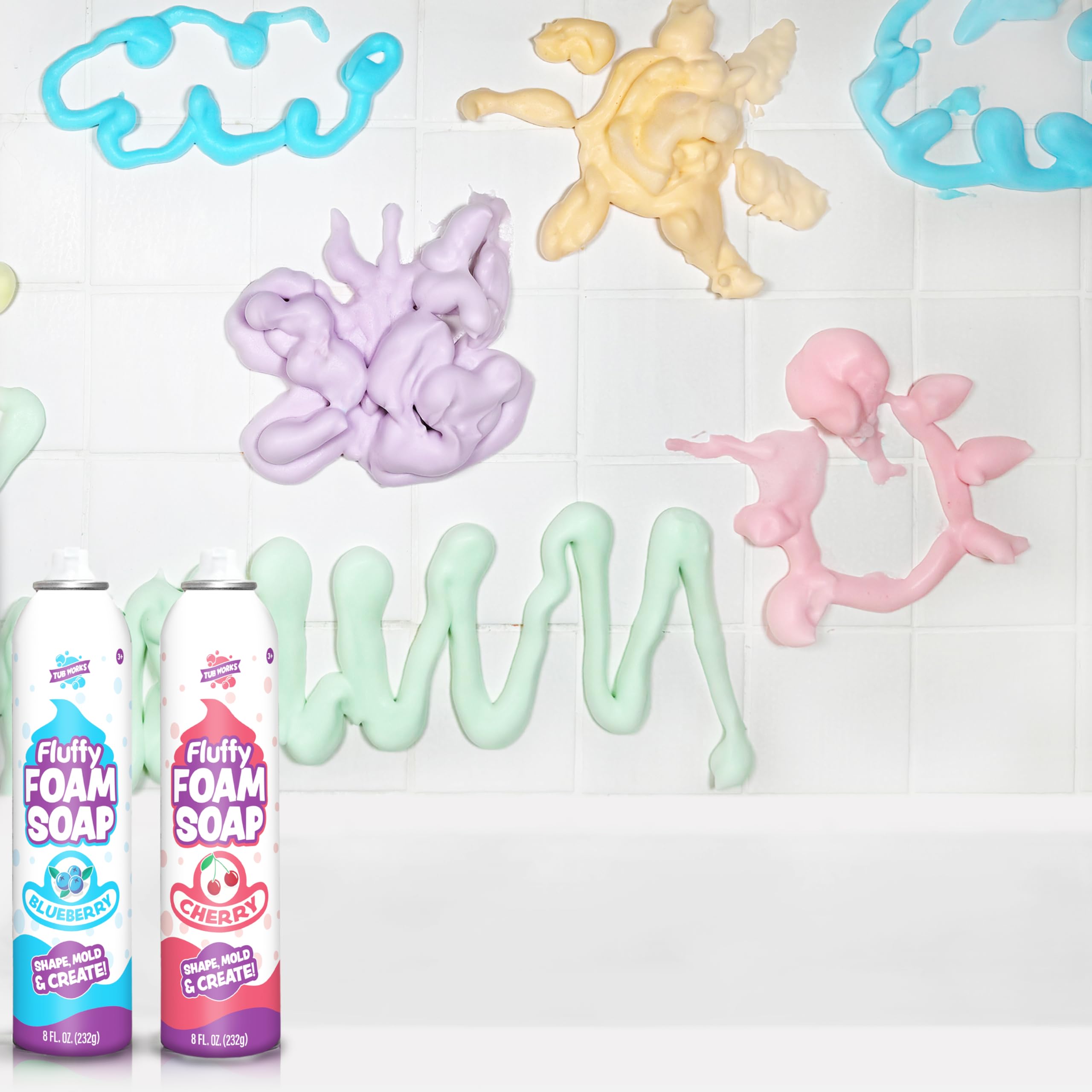 Fluffy Foam Soap, Variety 6 Pack | Shape, Mold & Create Bath Art with Soft Bath Foam