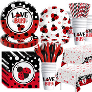 Ladybug Birthday Party Decorations Tableware, Ladybug Party Supplies Girl for Birthday