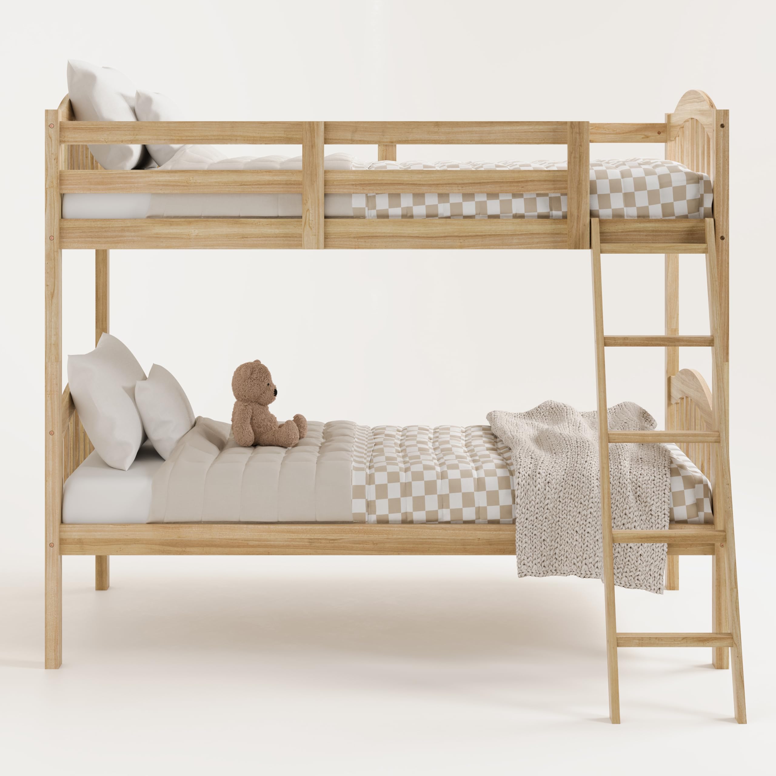 Long Horn Twin-Over-Twin Bunk Bed (Natural) - GREENGUARD