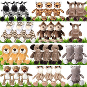 30 Pcs Safari Forest Stuffed Animals Plush Jungle Themed Animals Toys Gift Elephant