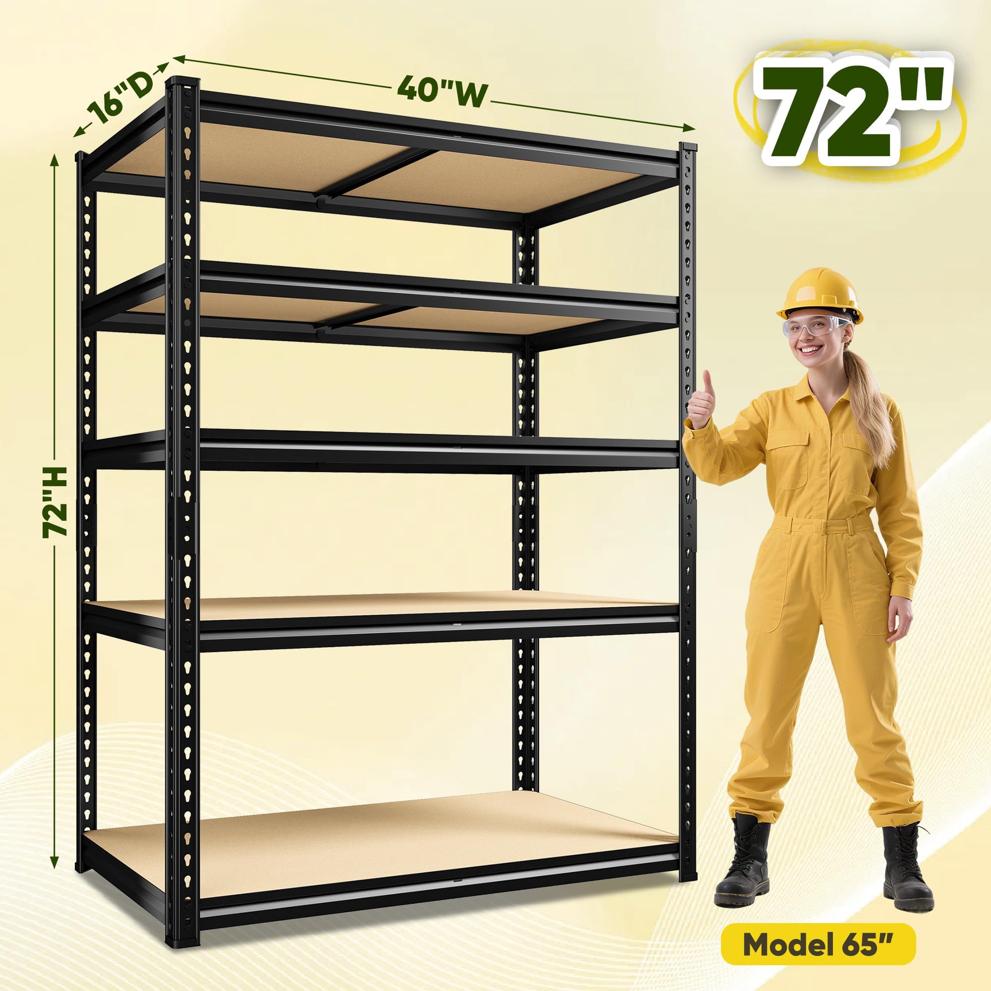 5-Tier Heavy Duty Metal Garage Shelving Unit