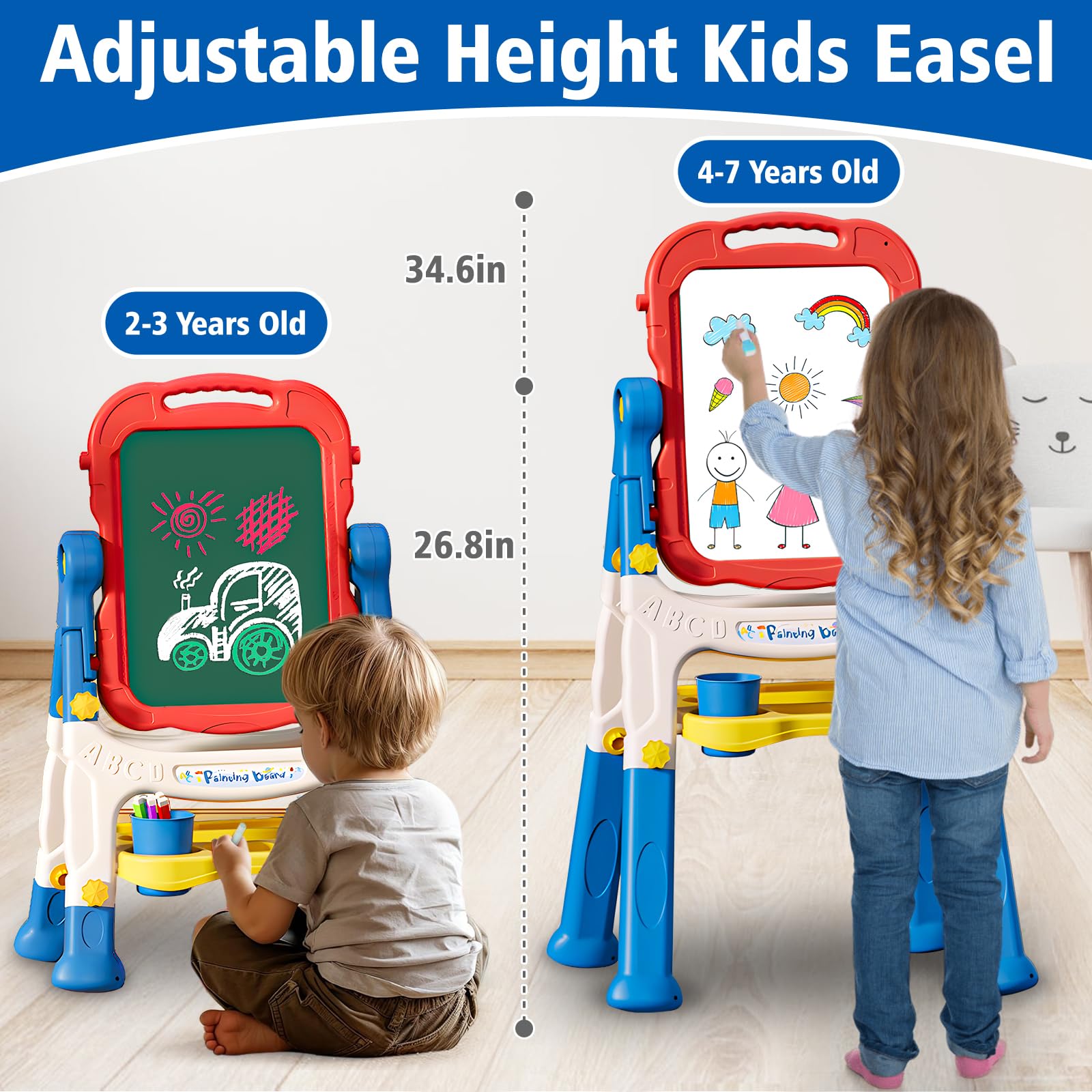 Double-Sided Magnetic Art Easel for Kids