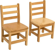 Kids Wooden Chair Set, Fully Assembled Youth Ladderback Wood Chairs