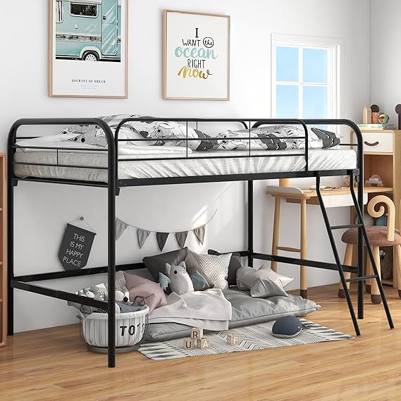 Twin Size Low Loft Bed for Kids,Kids Loft Bed Twin Size