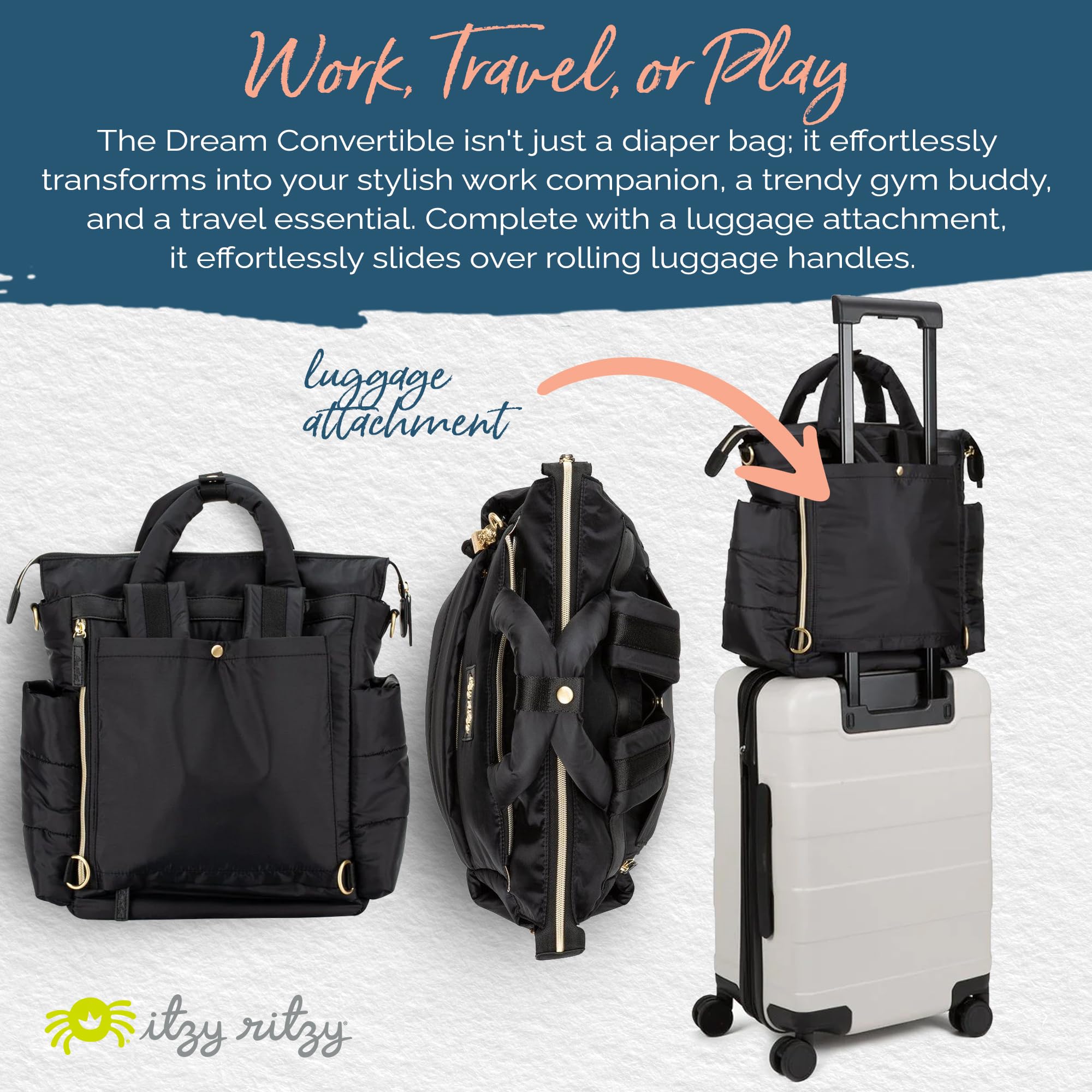 Dream Convertible Diaper Bag Tote Backpack - Baby Diaper Bag