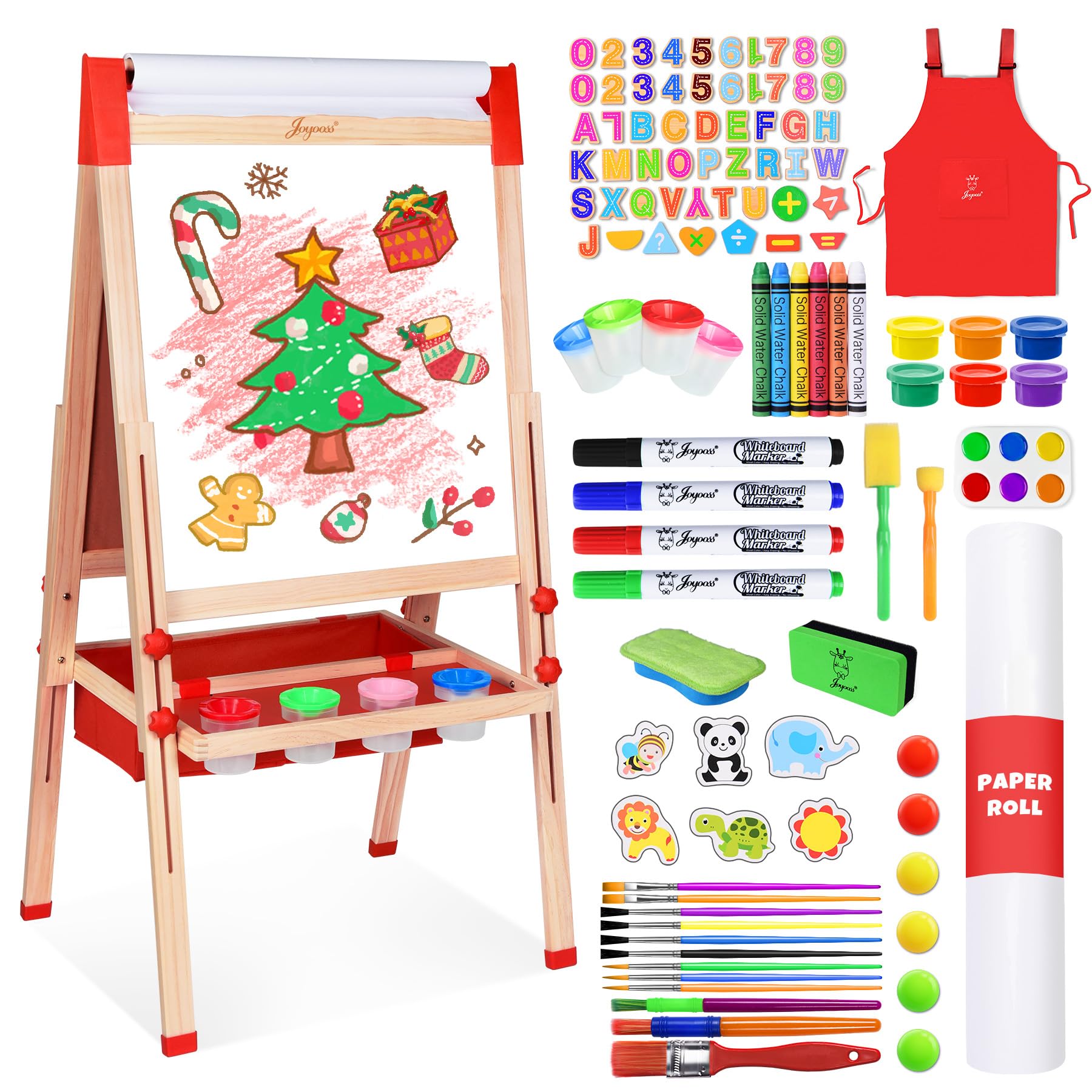 Adjustable Double-Sided Kids Art Easel with Storage
