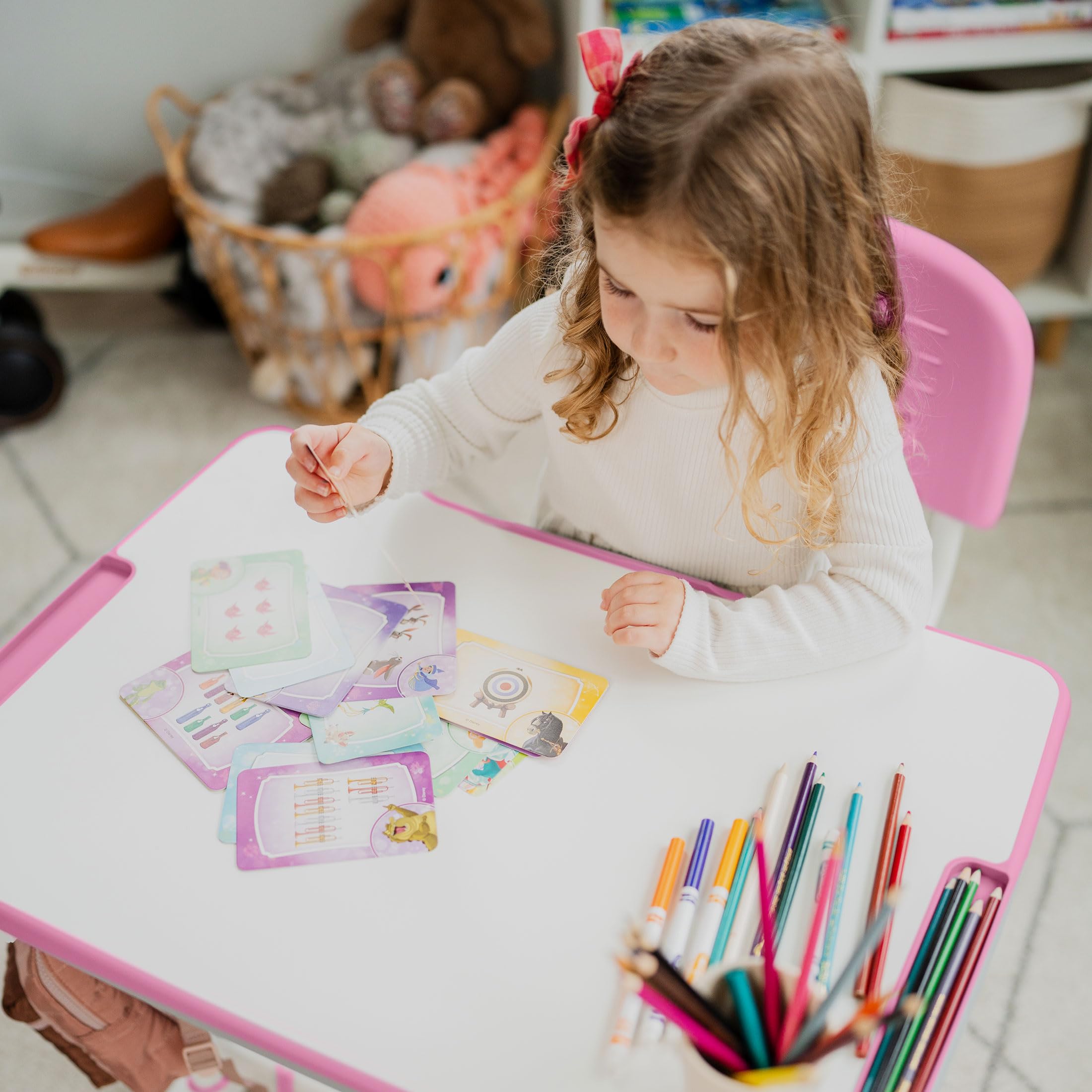Height Adjustable Kids Desk and Chair Set with Storage Drawer