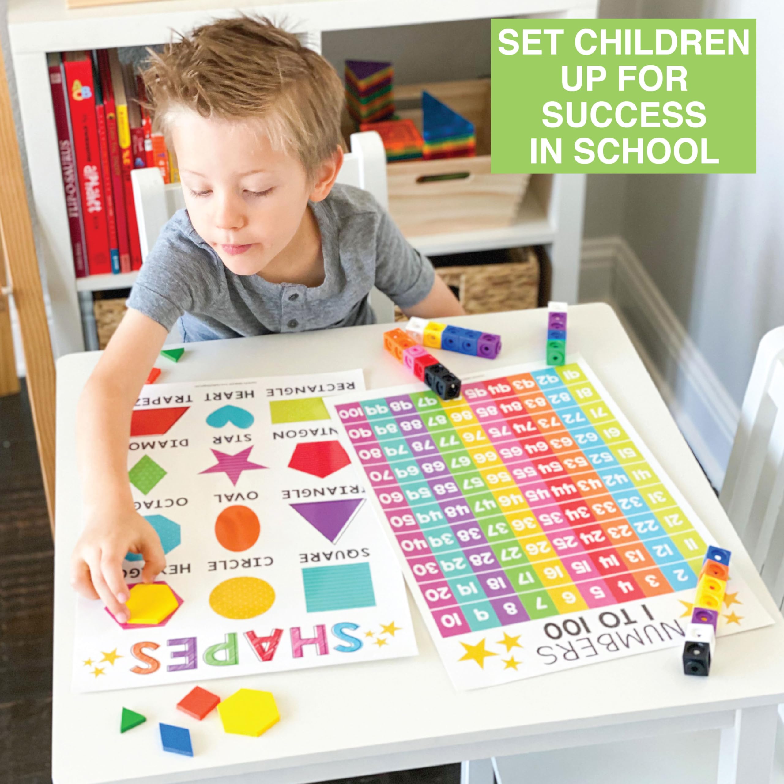 Educational Posters for Toddlers and Kids 16-Pack Laminated