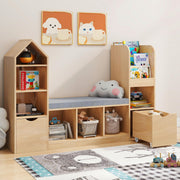 Kids Bookcase with Reading Nook and Toy Storage Organizer