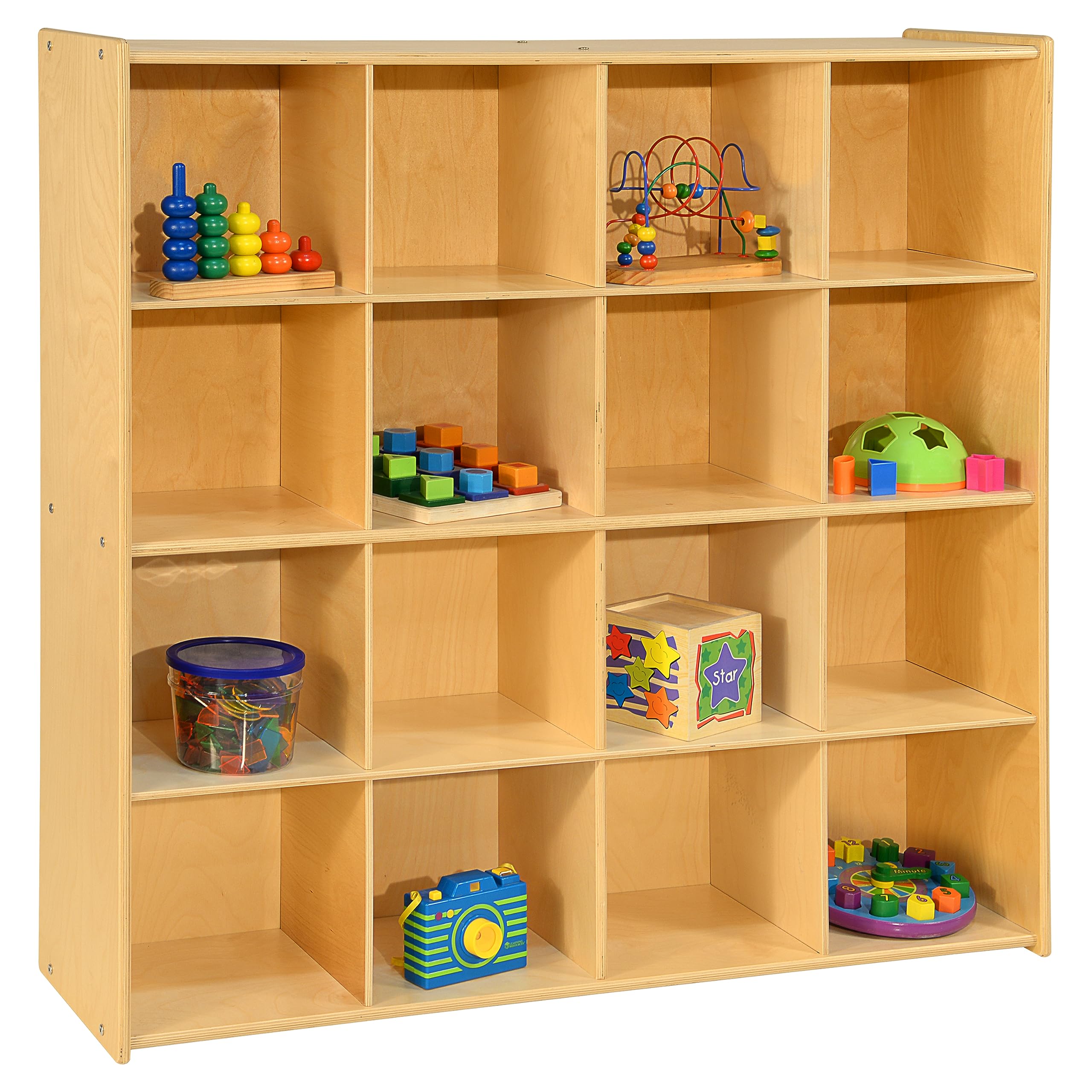Contender Kids 16 Cubby Storage Horizontal Cube Shelf, School Locker Shelving Locker Storage Cabinet, Bookcase for Kids Room Montessori Shelves Bookcase Fully Assembled
