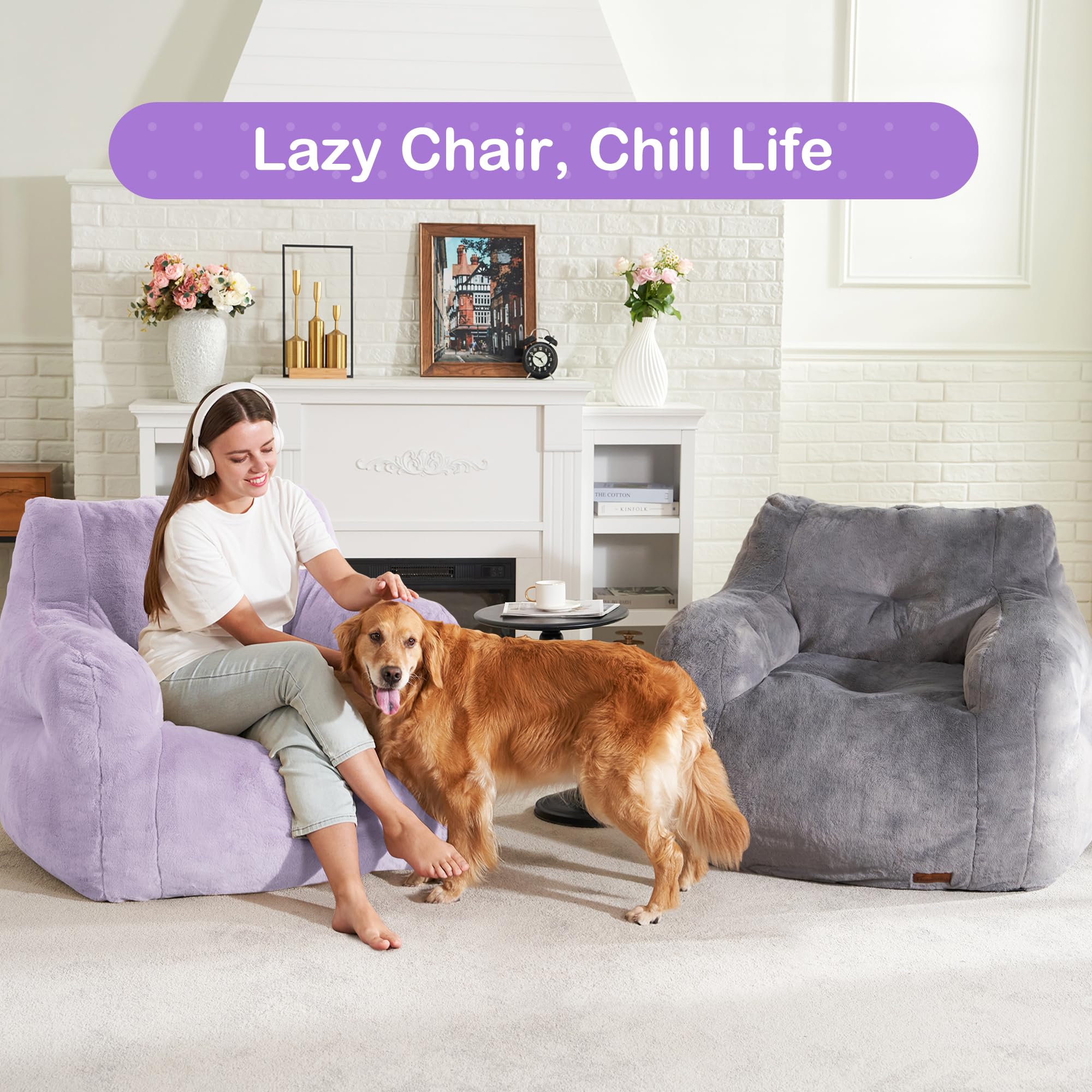 Small Bean Bag Chair with Arms