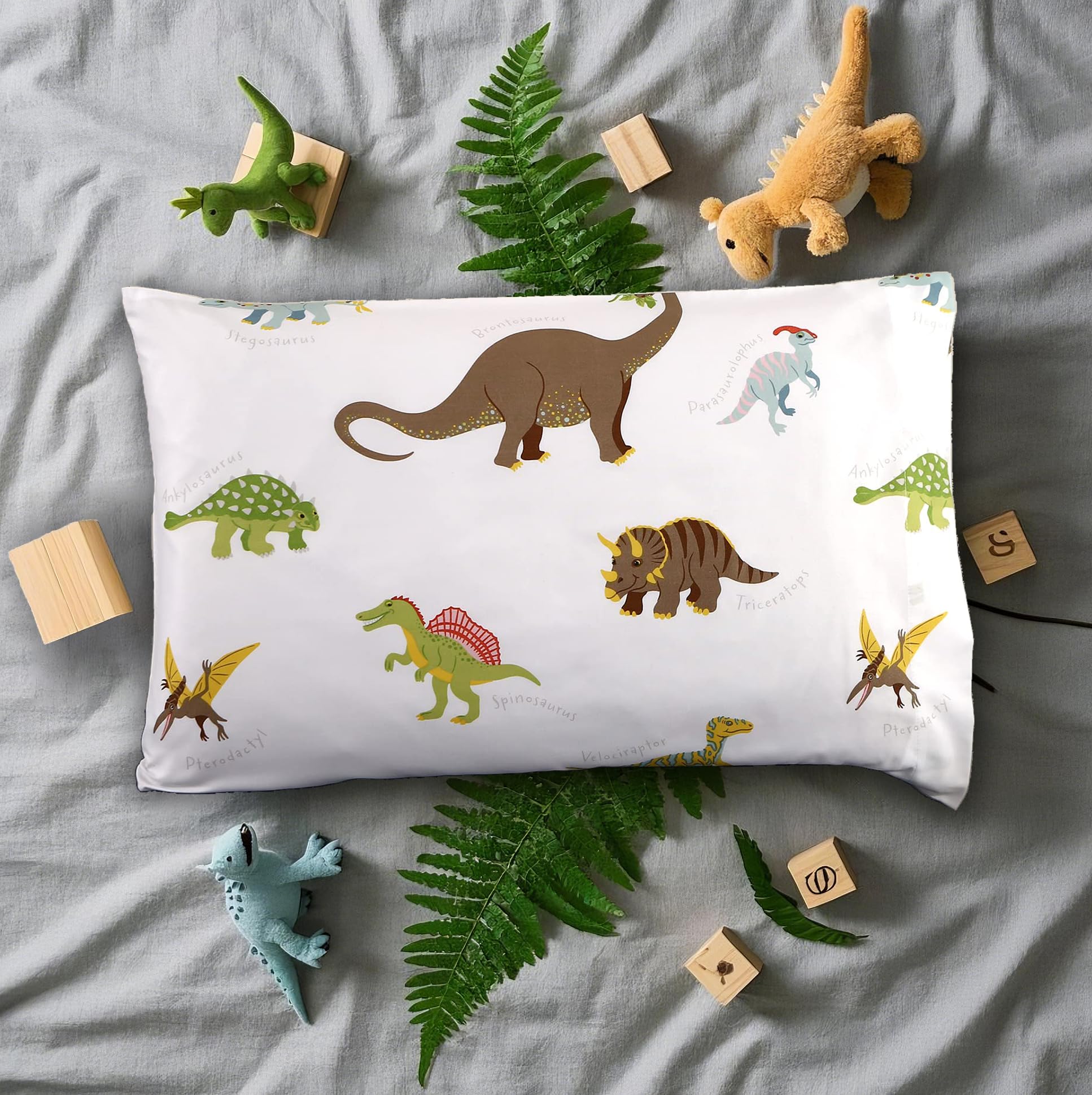 White Dinosaure Standard Pillowcases,Bedding Pillowcases Pack